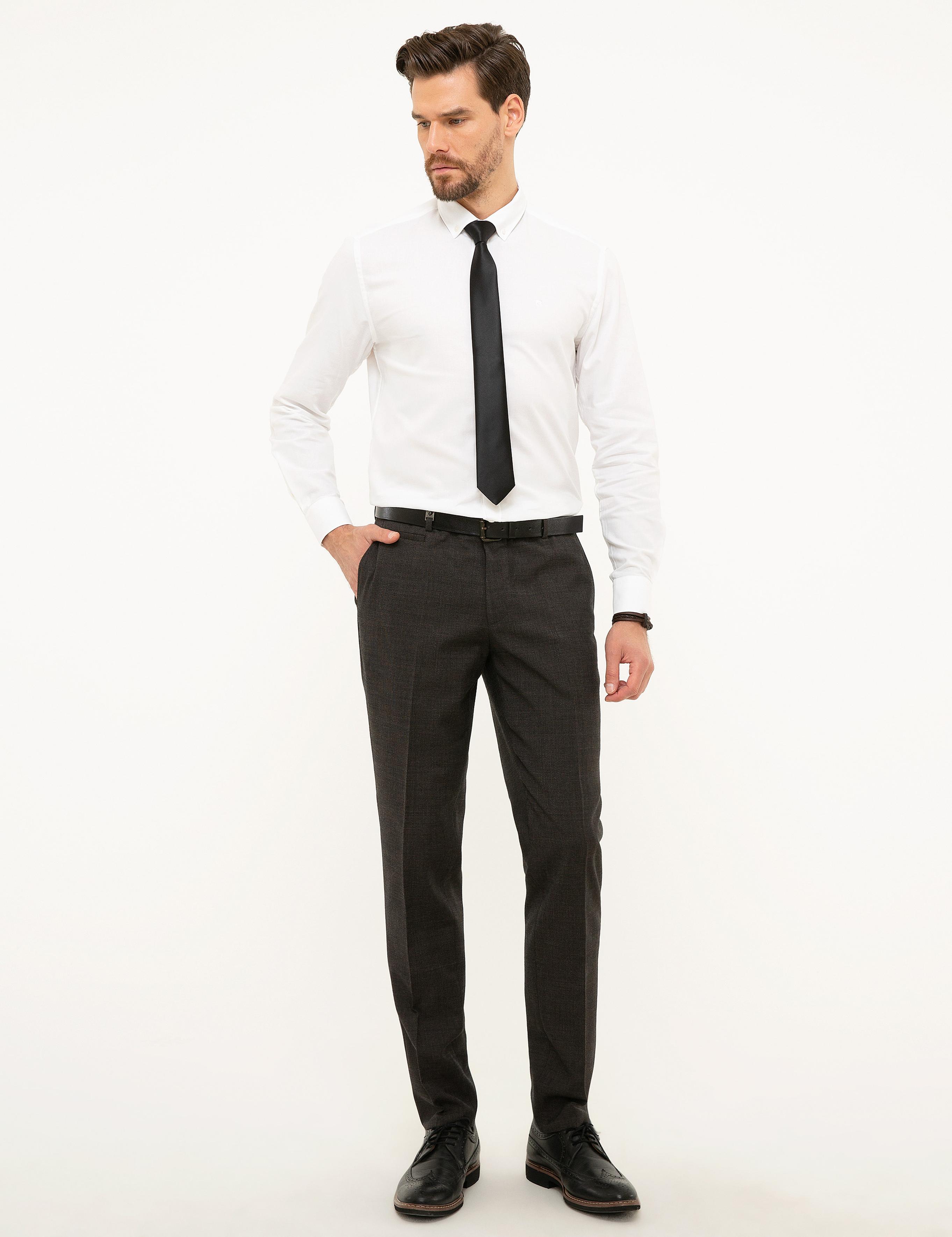 Kahverengi Ex. Slim Fit Kumaş Pantolon