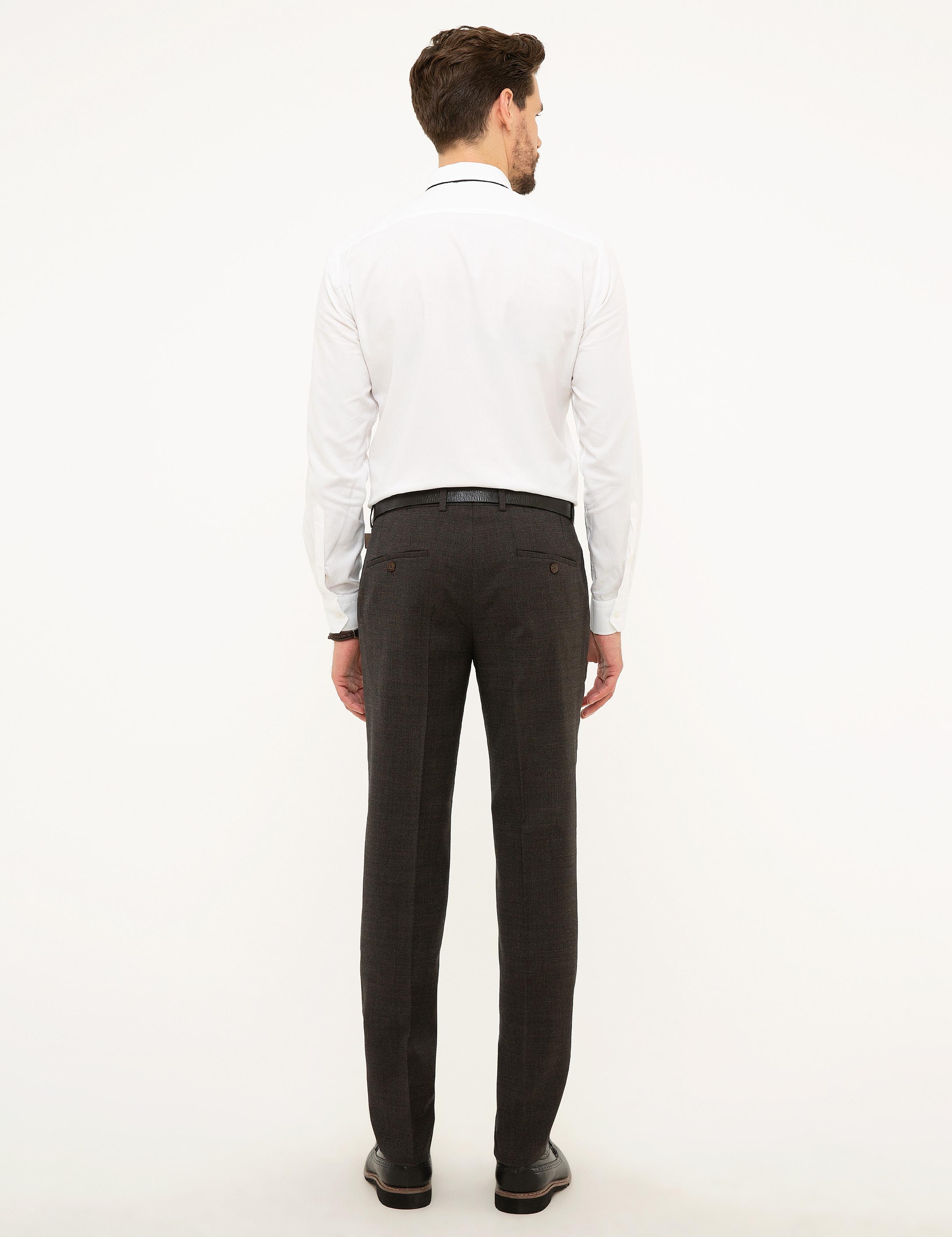 Kahverengi Ex. Slim Fit Kumaş Pantolon