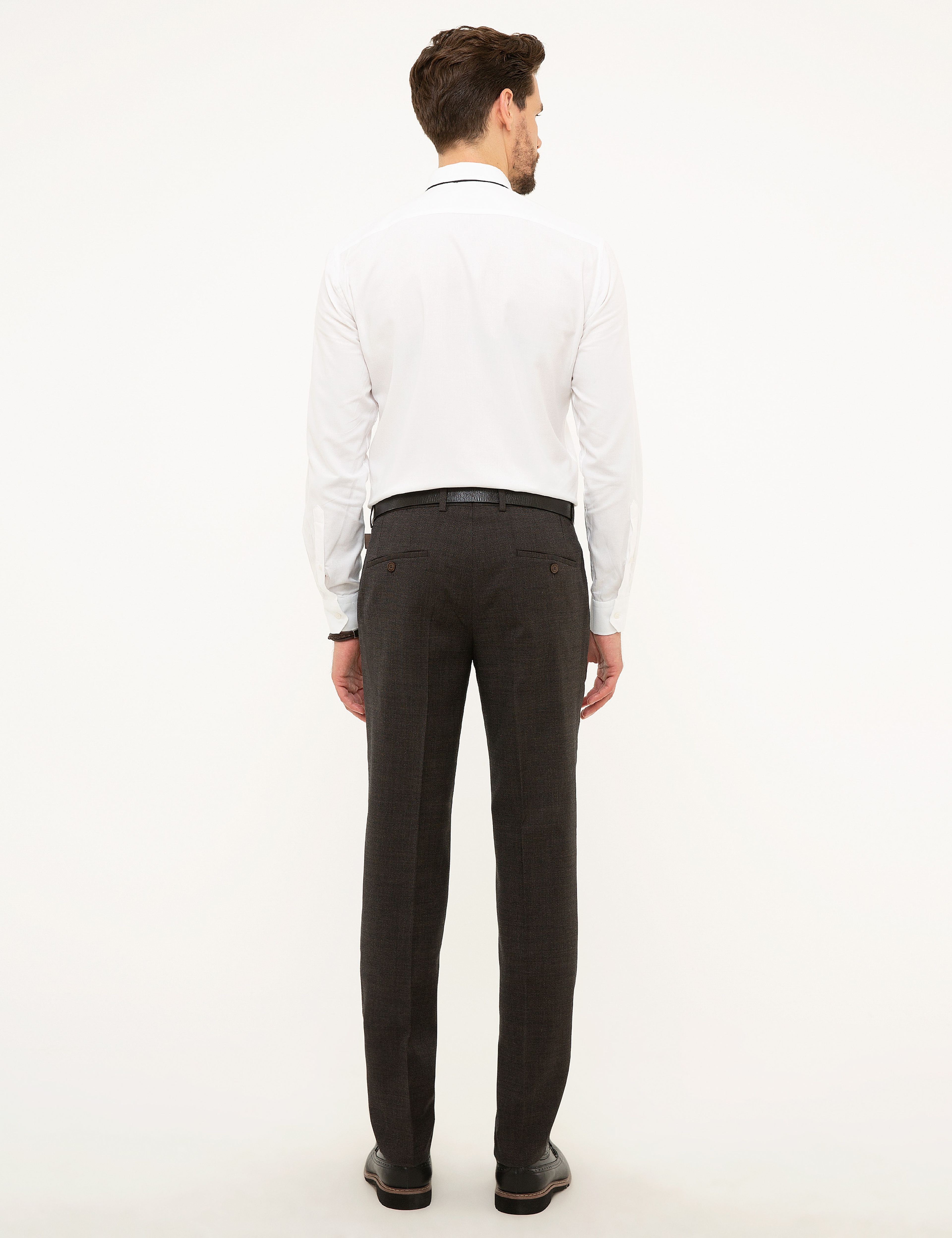 Kahverengi Ex. Slim Fit Kumaş Pantolon - Image 3