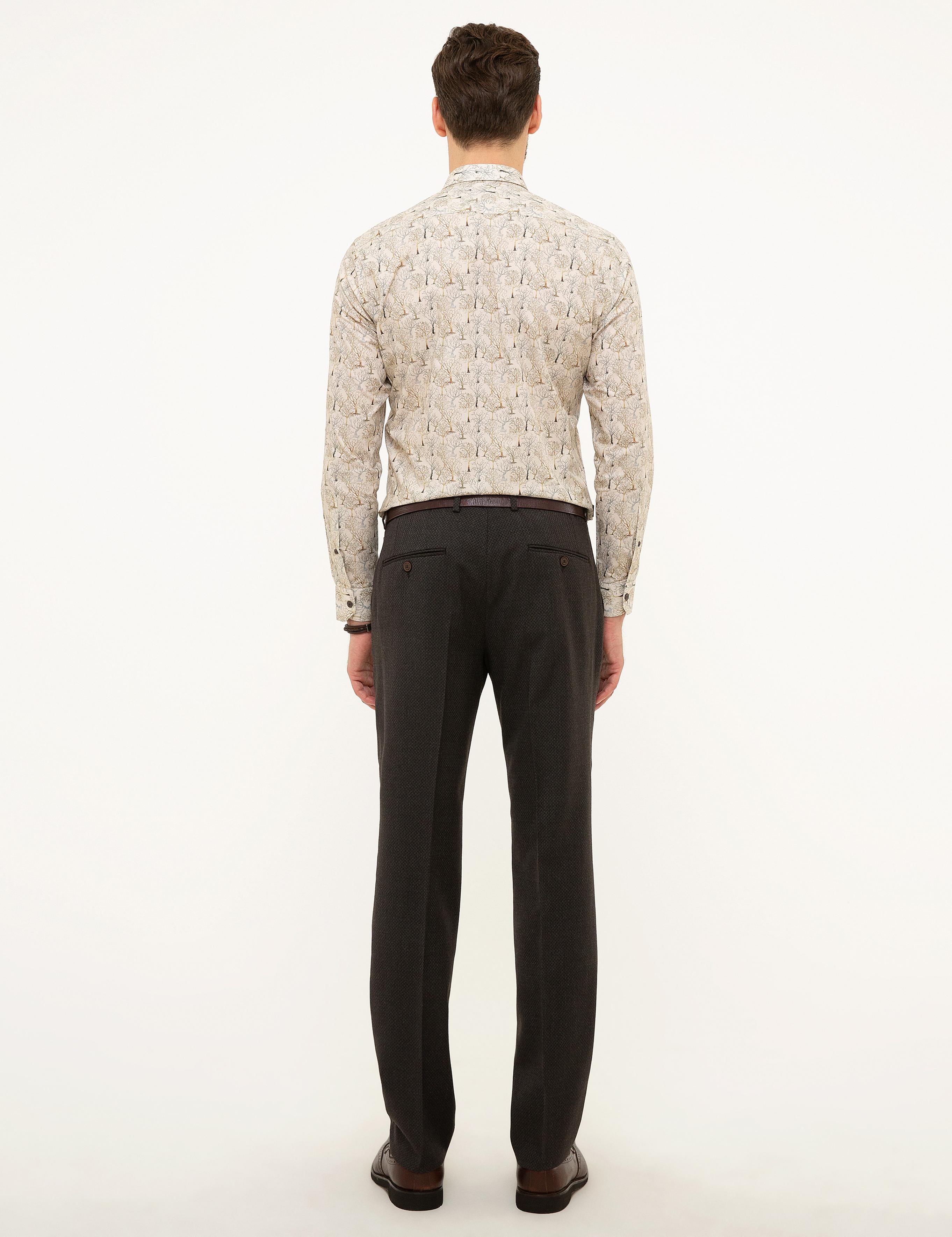 Kahverengi Slim Fit Kumaş Pantolon