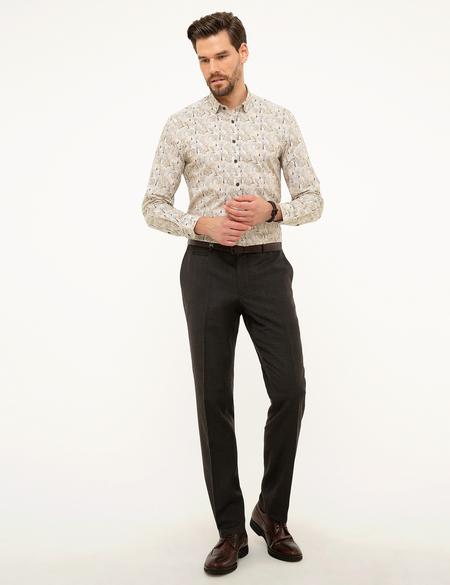 Kahverengi Slim Fit Kumaş Pantolon - 50210656026