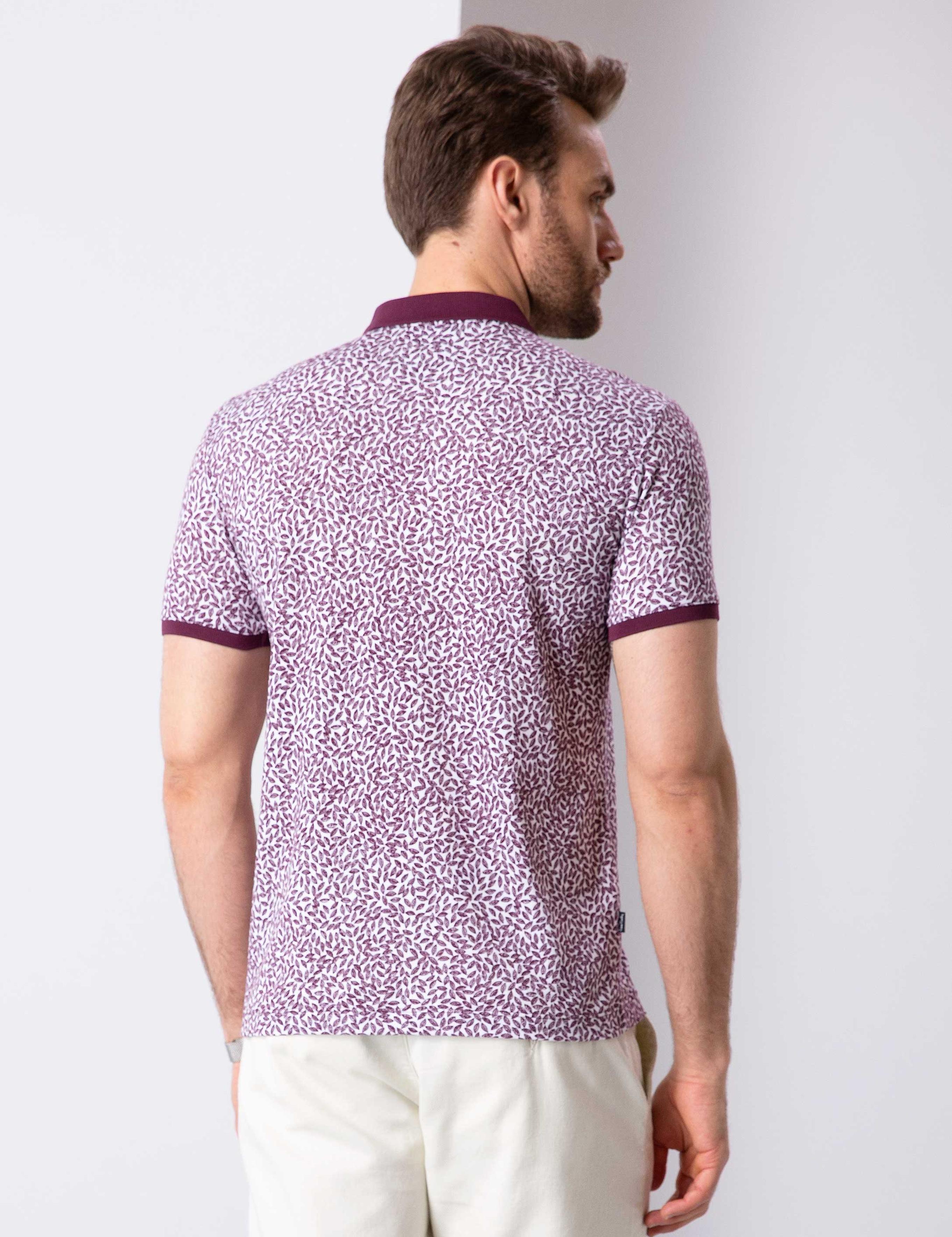 Bordo Slim Fit Polo Yaka T-Shirt