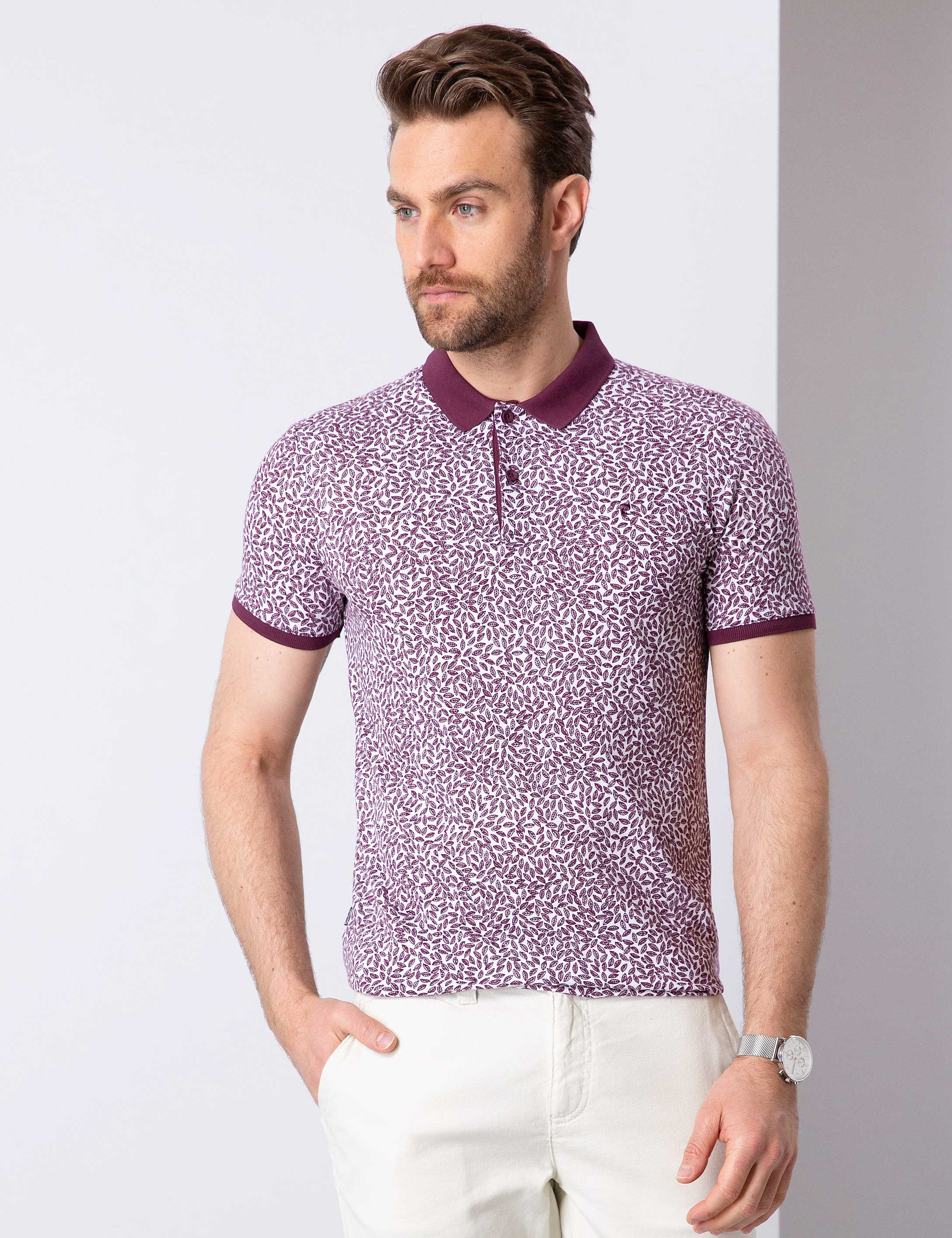 Bordo Slim Fit Tişört - Image 1