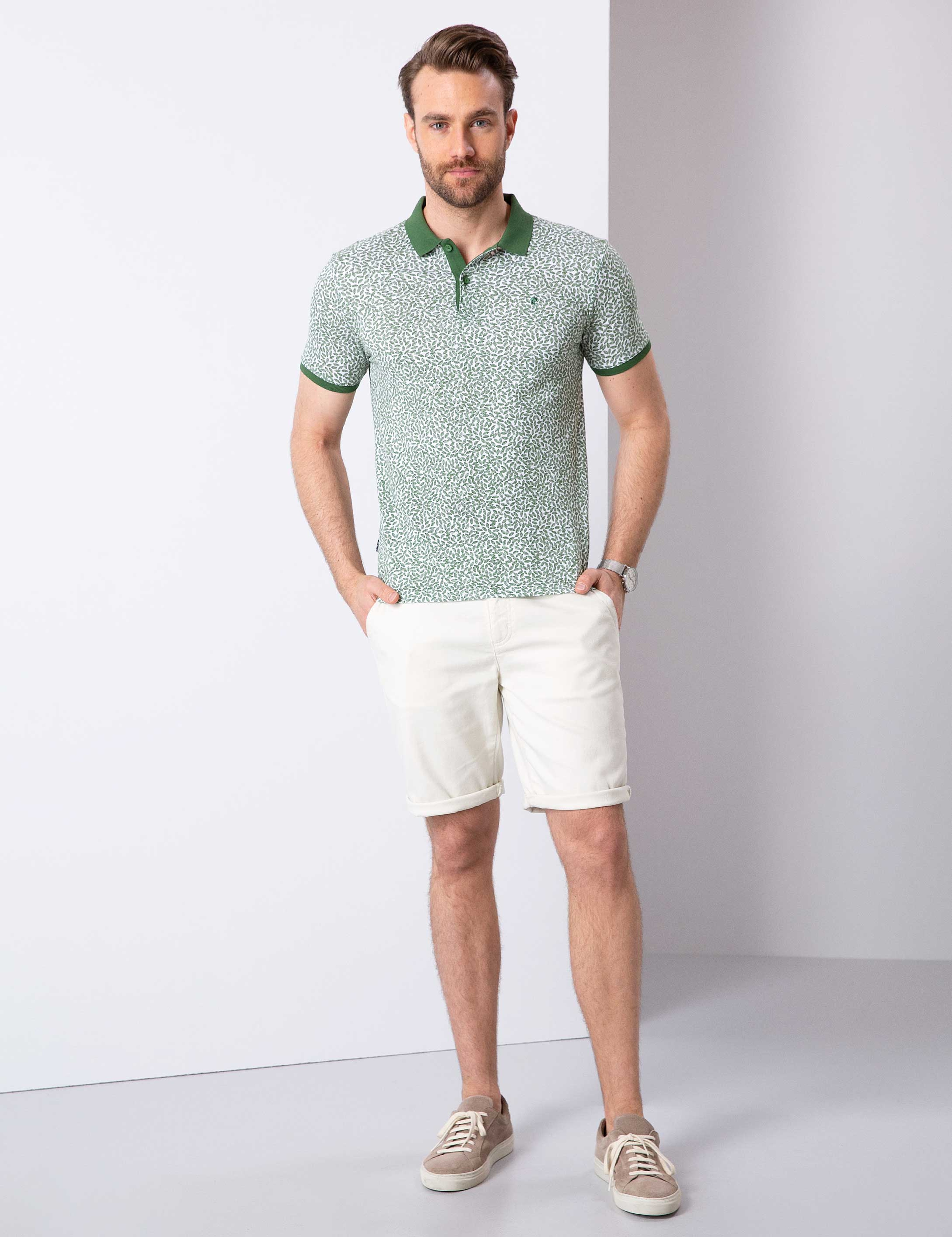 Yeşil Slim Fit Polo Yaka T-Shirt - Image 3