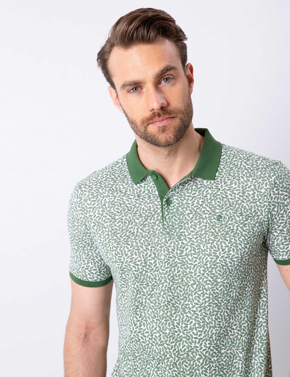 Yeşil Slim Fit Polo Yaka T-Shirt - 50210712023