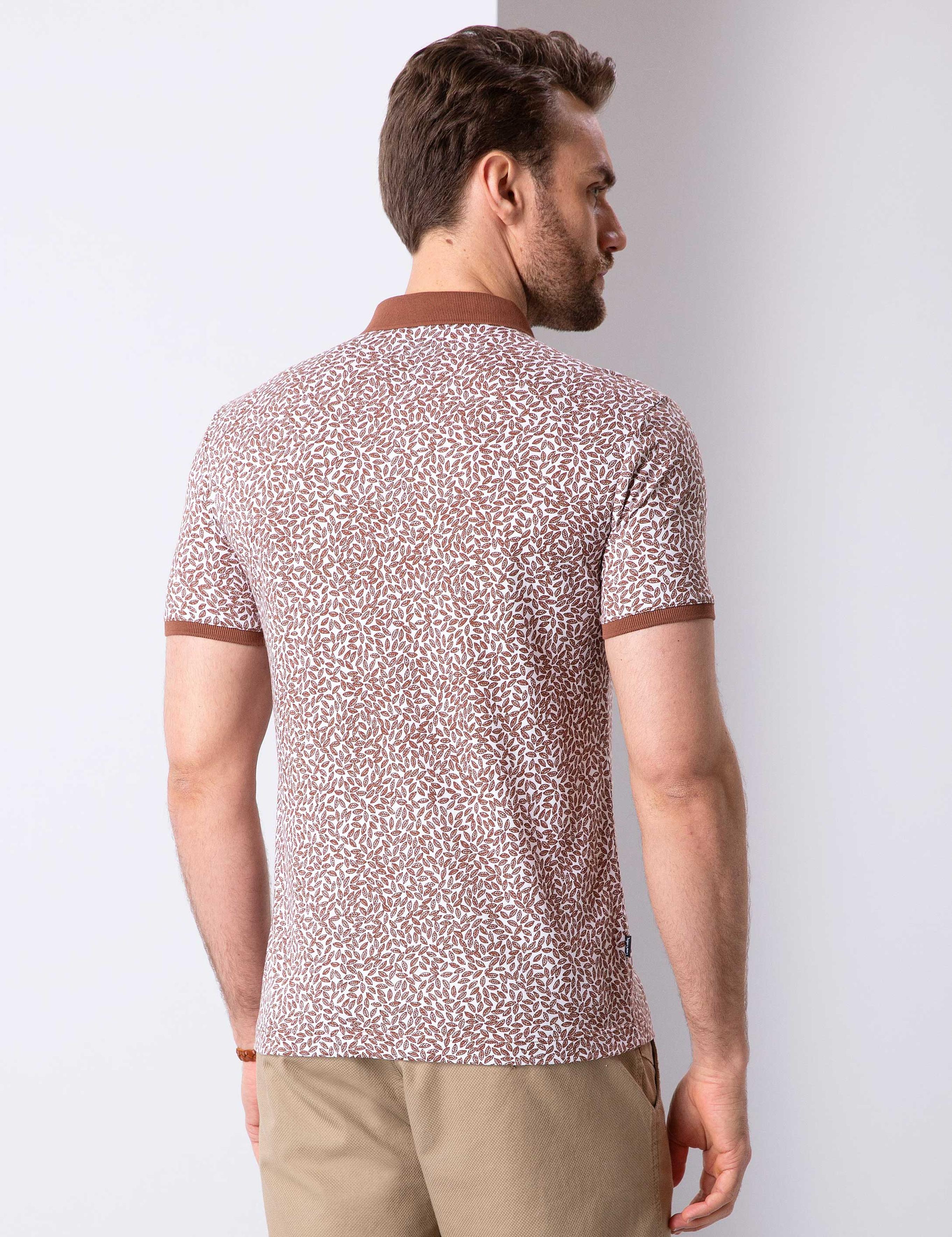 Açık Kahverengi Slim Fit Polo Yaka T-Shirt