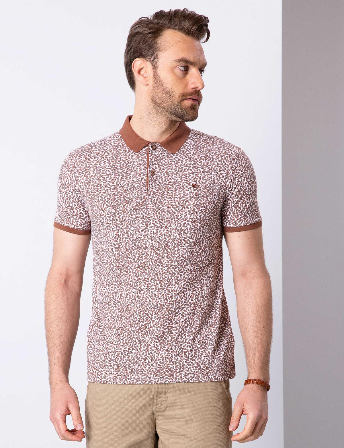 Açık Kahverengi Slim Fit Polo Yaka T-Shirt