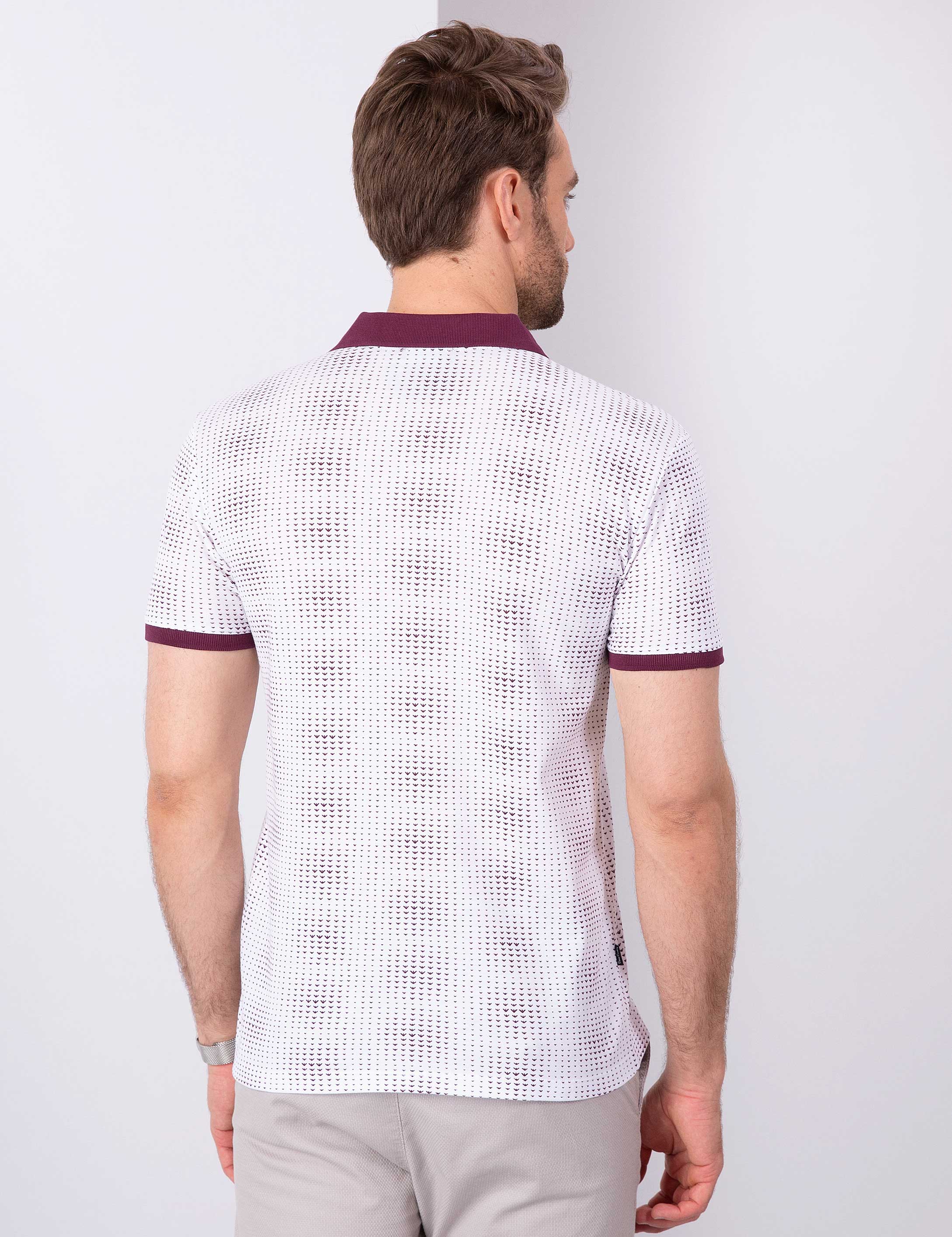 Bordo Slim Fit Polo Yaka T-Shirt