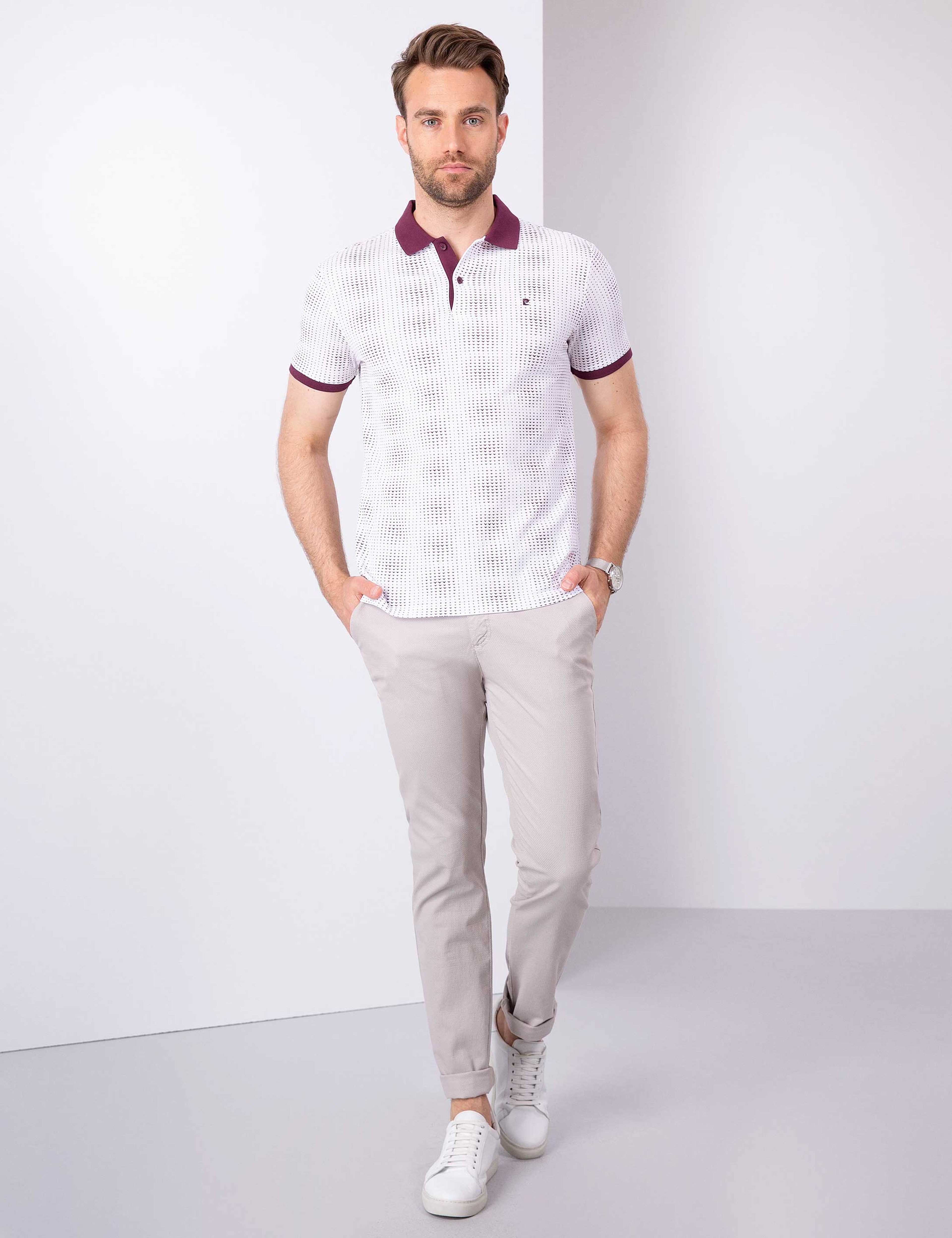 Bordo Slim Fit Polo Yaka T-Shirt - Image 4