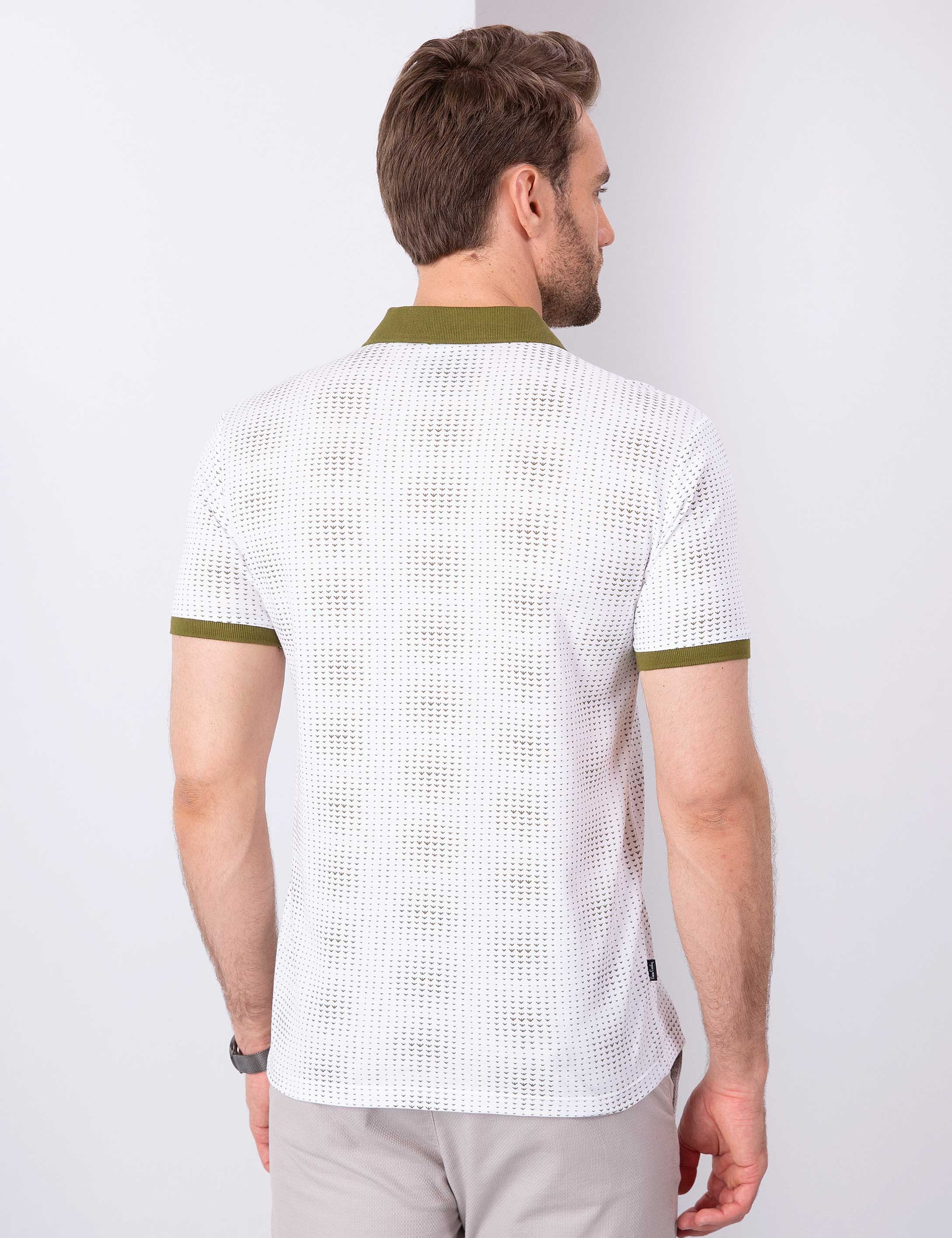 Haki Slim Fit Polo Yaka T-Shirt - Image 3