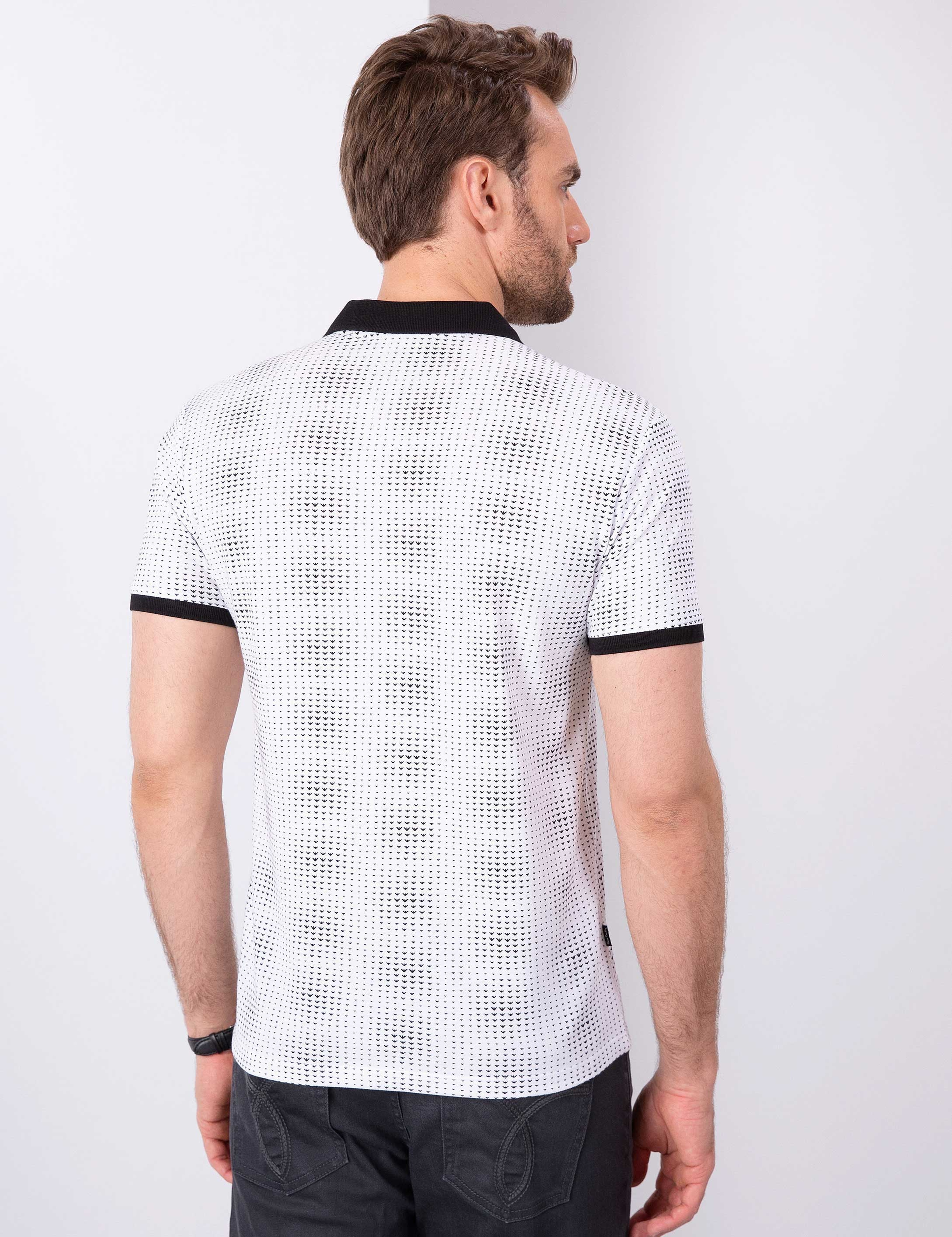 Siyah Slim Fit Polo Yaka T-Shirt - Image 3