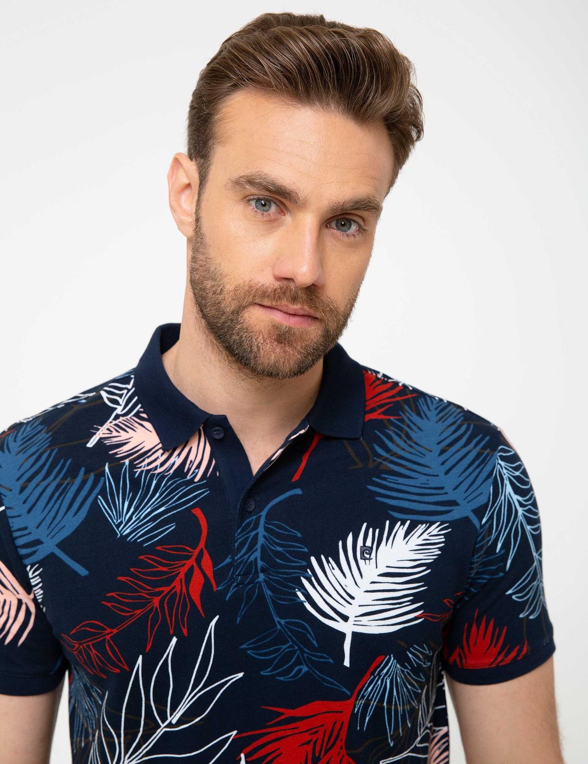 Lacivert Slim Fit Polo Yaka T-Shirt