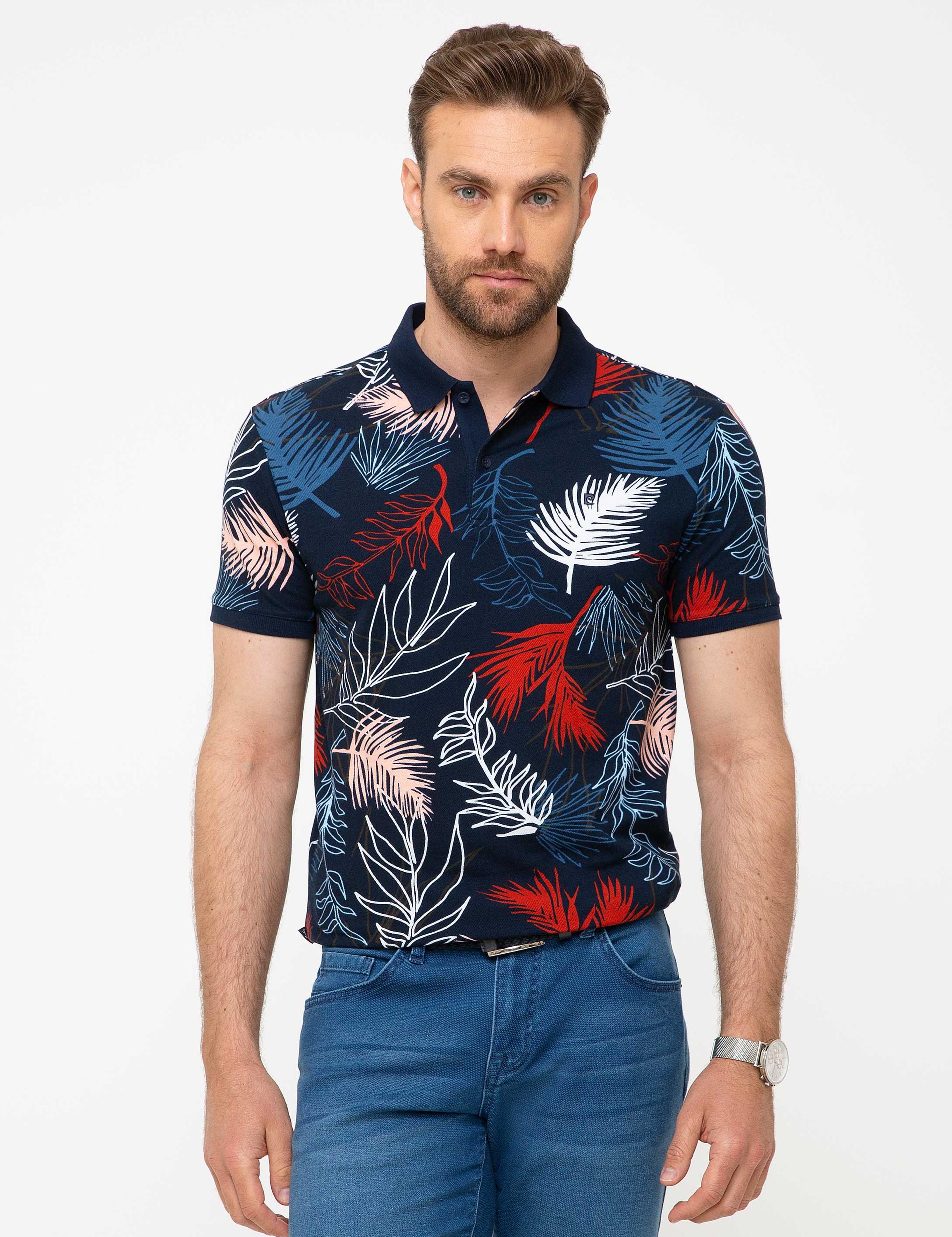 Lacivert Slim Fit Polo Yaka T-Shirt