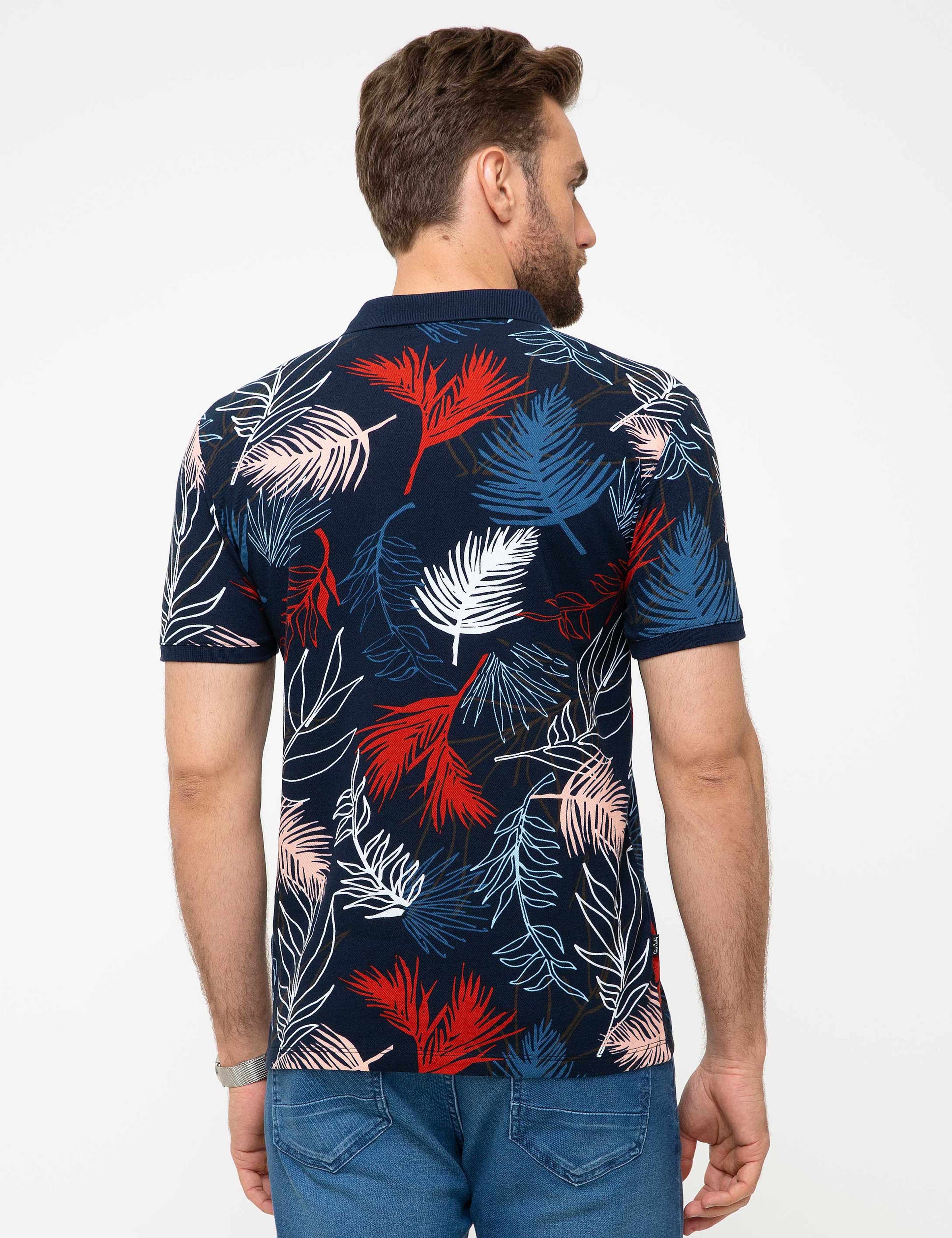 Lacivert Slim Fit Polo Yaka T-Shirt - Image 3