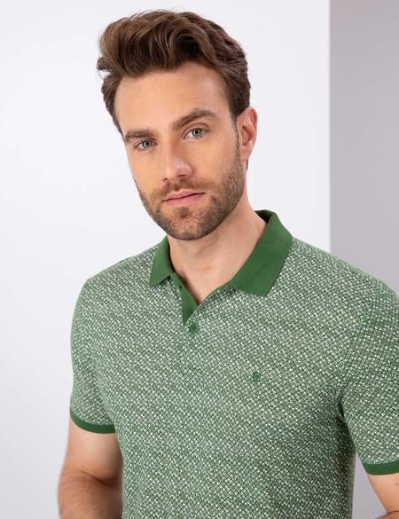 Yeşil Slim Fit Polo Yaka T-Shirt - 50210718012