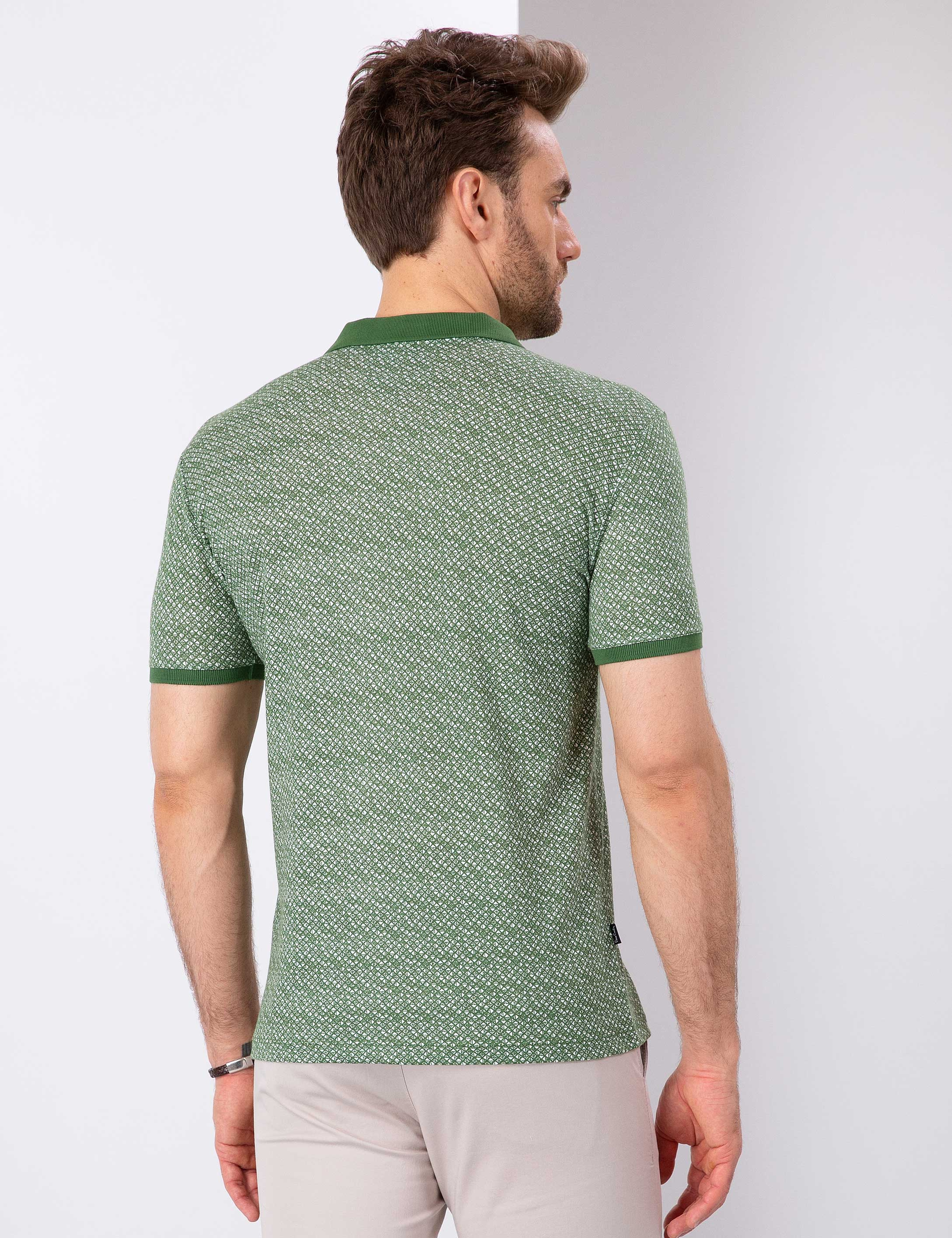 Yeşil Slim Fit Polo Yaka T-Shirt