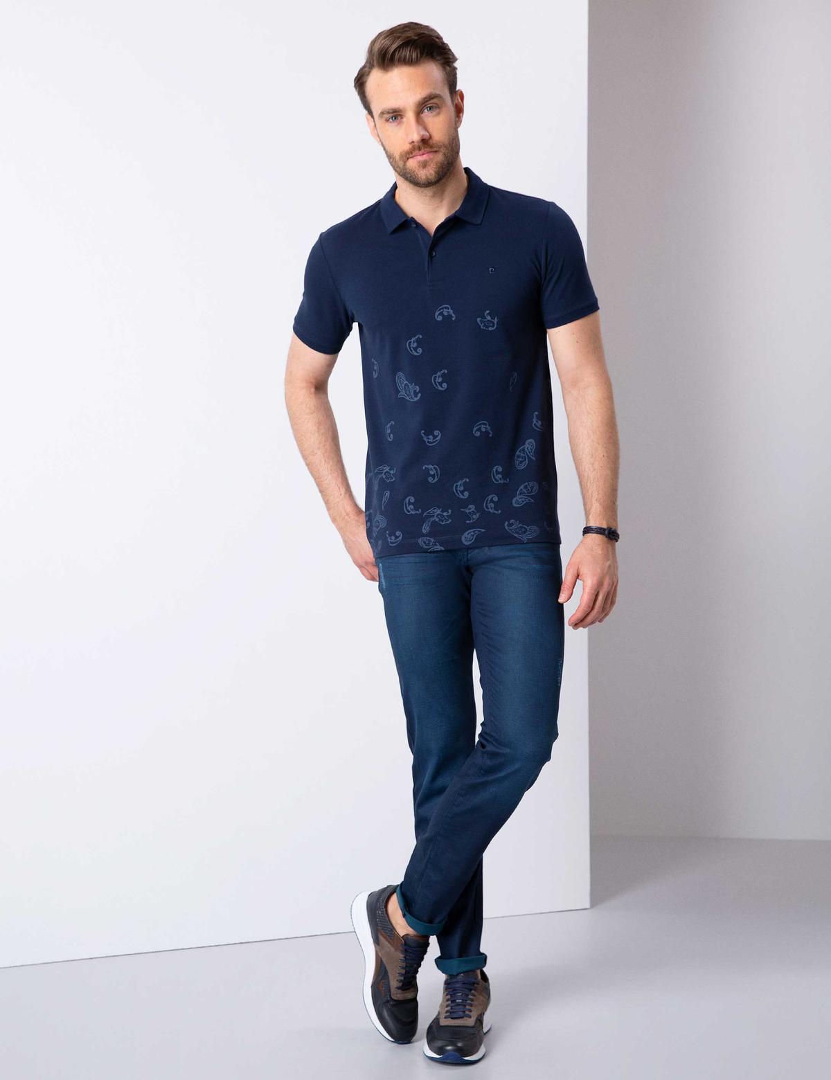 Lacivert Slim Fit Polo Yaka T-Shirt - 50210719002