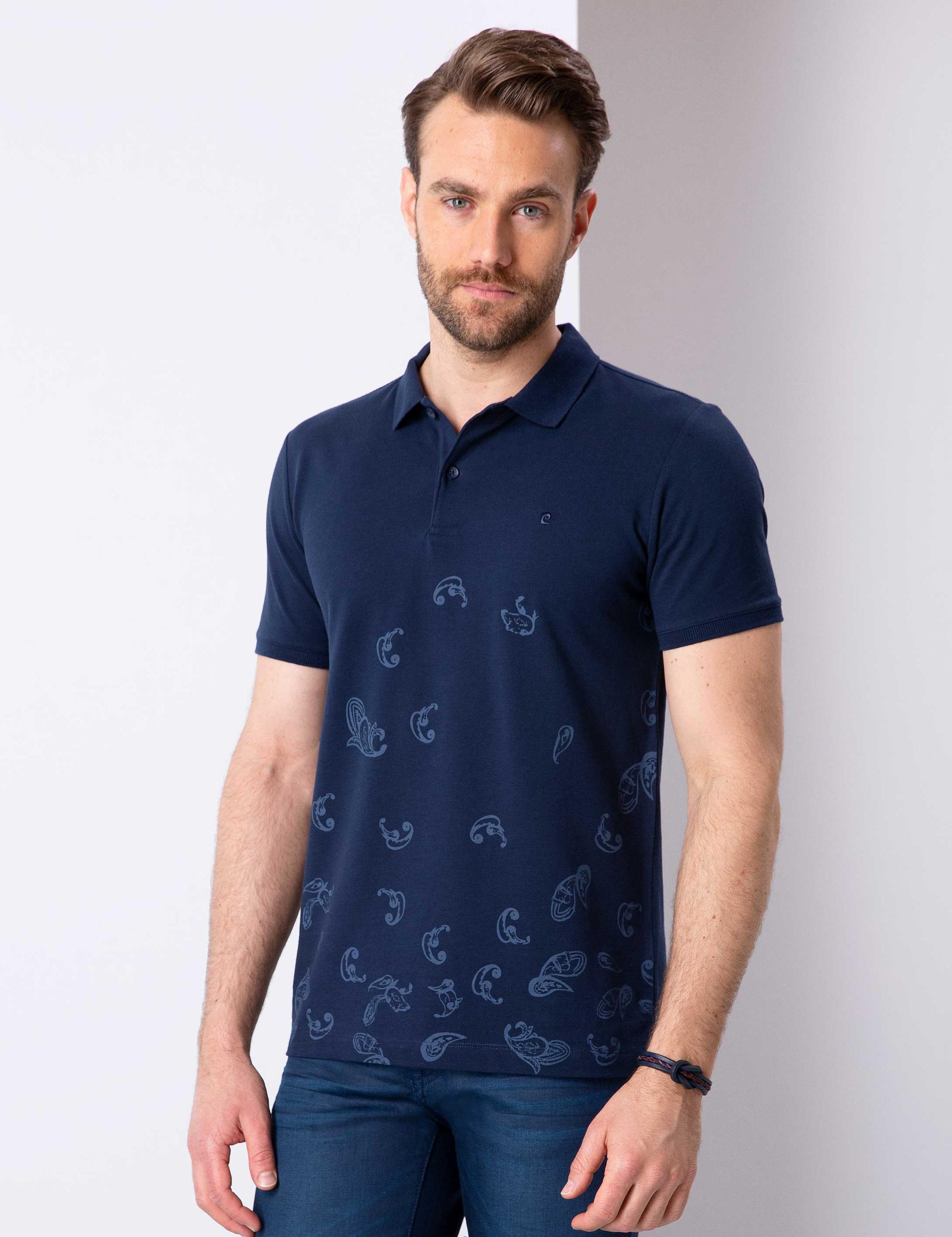 Lacivert Slim Fit Polo Yaka T-Shirt