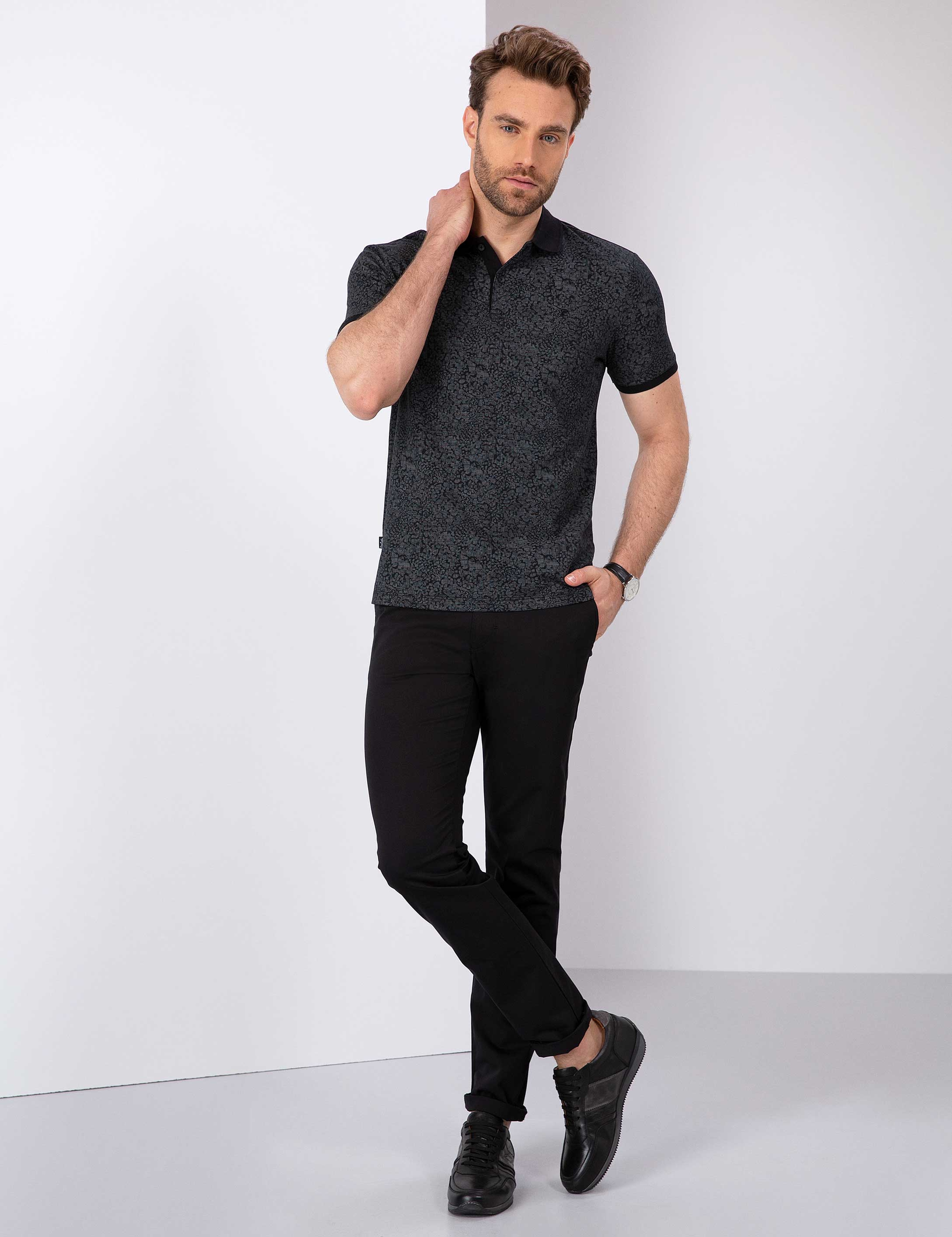 Siyah Slim Fit Tişört - Image 4