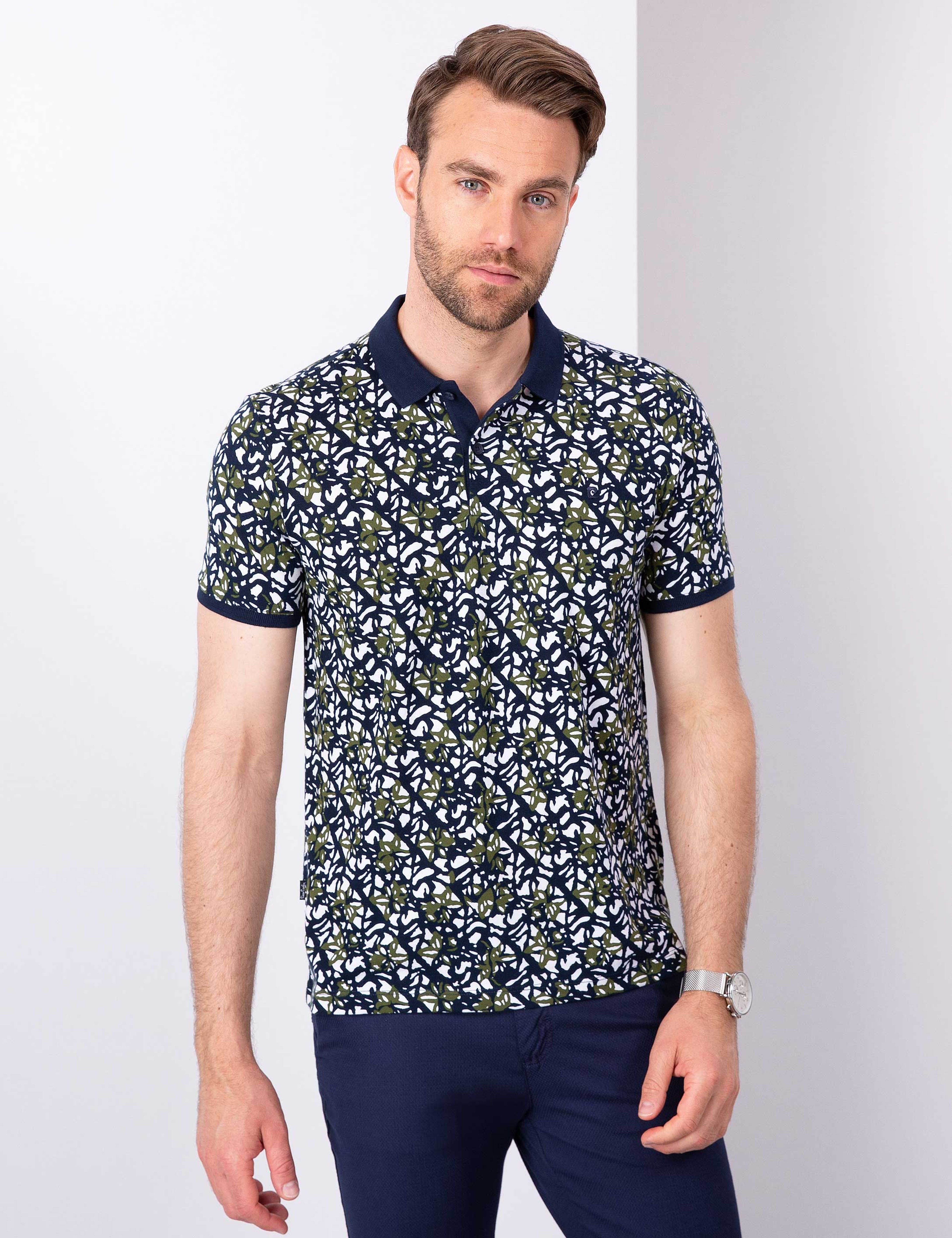 Lacivert Slim Fit Polo Yaka T-Shirt