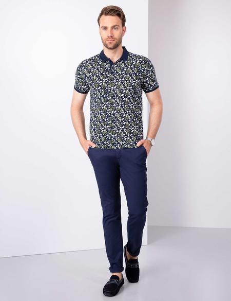 Lacivert Slim Fit Polo Yaka T-Shirt - 50210726012