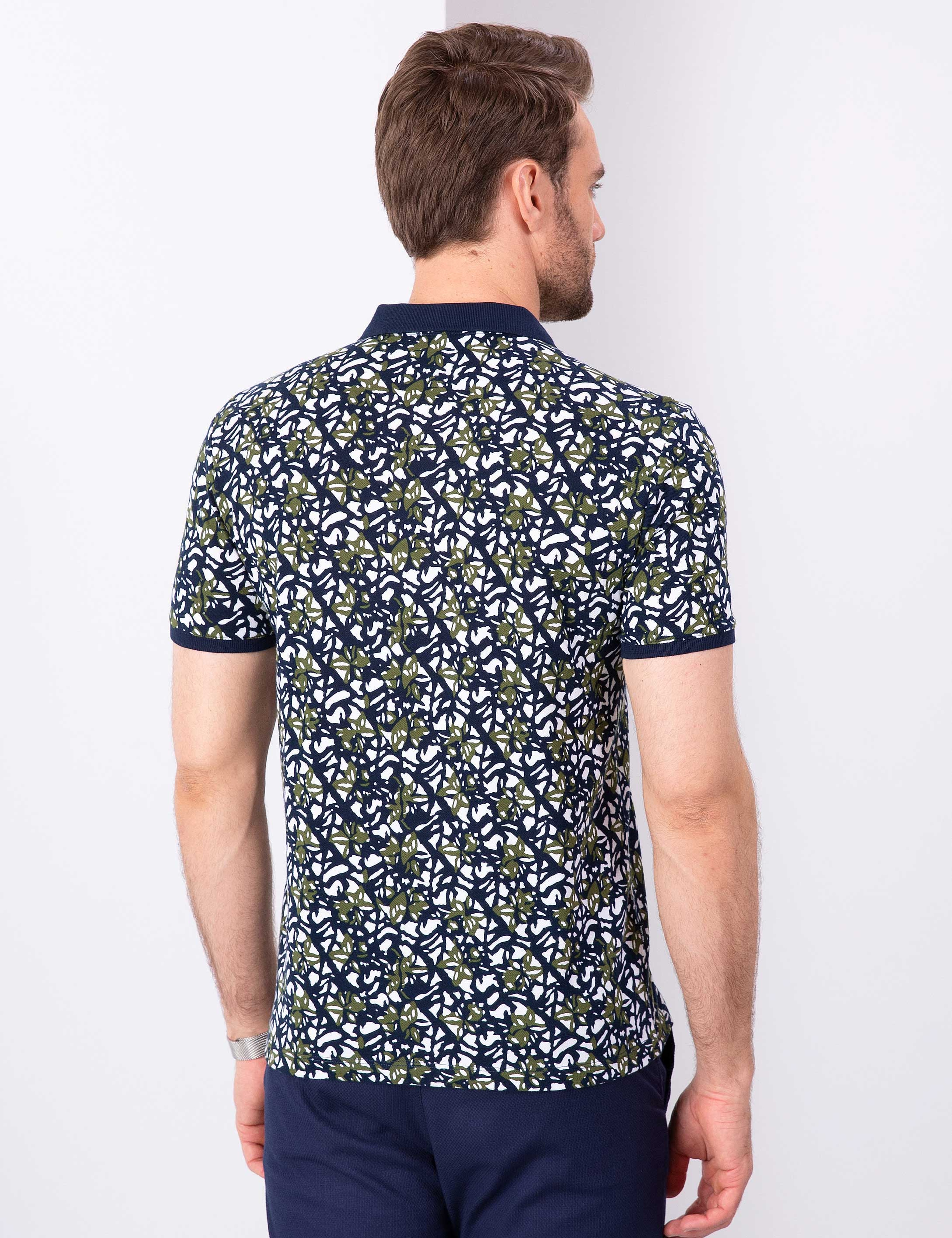Lacivert Slim Fit Polo Yaka T-Shirt - Image 3