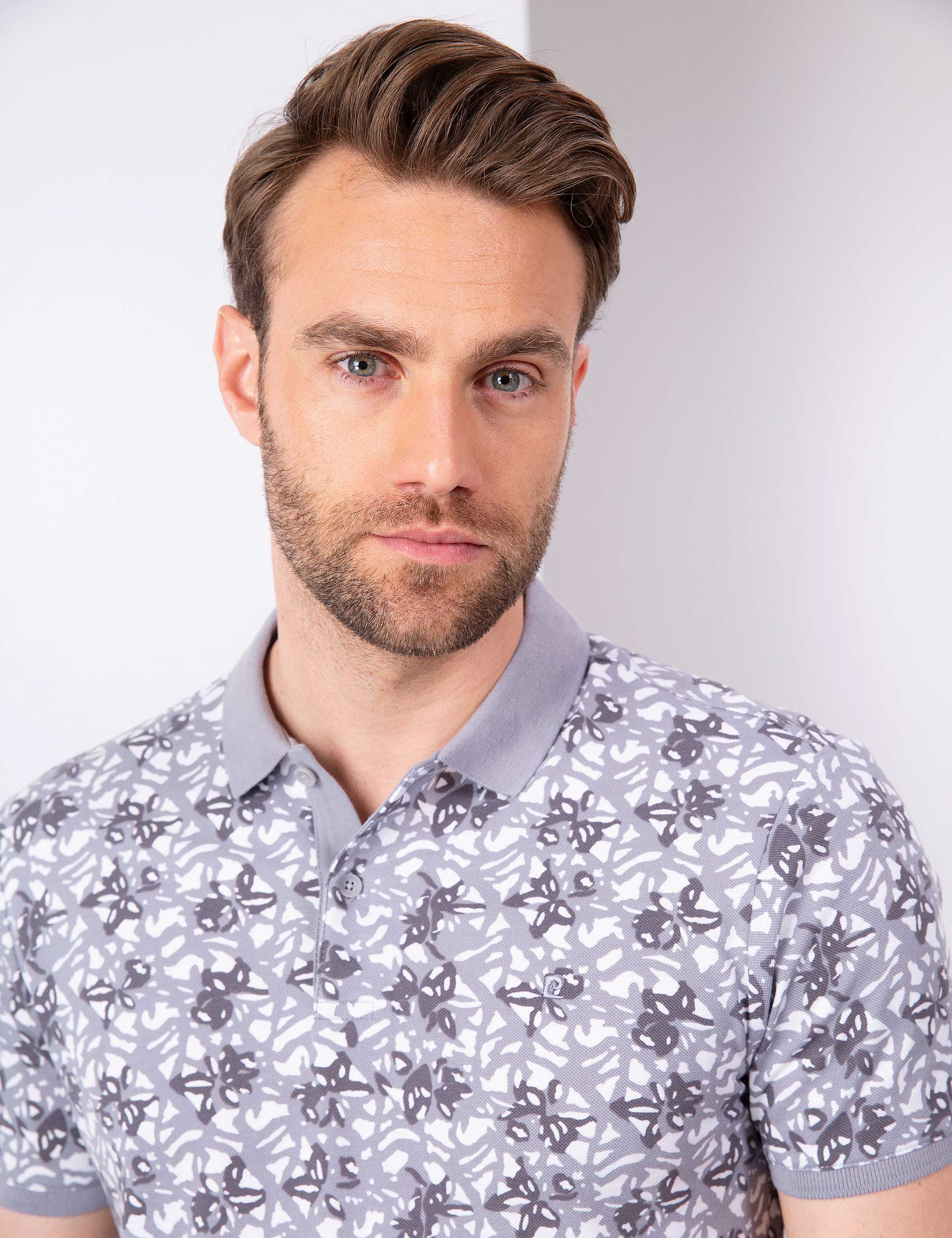 Gri Slim Fit Polo Yaka T-Shirt - Image 2