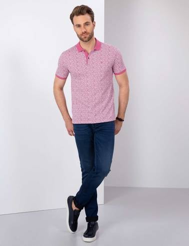 Pembe Slim Fit Polo Yaka T-Shirt