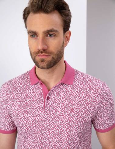 Pembe Slim Fit Polo Yaka T-Shirt