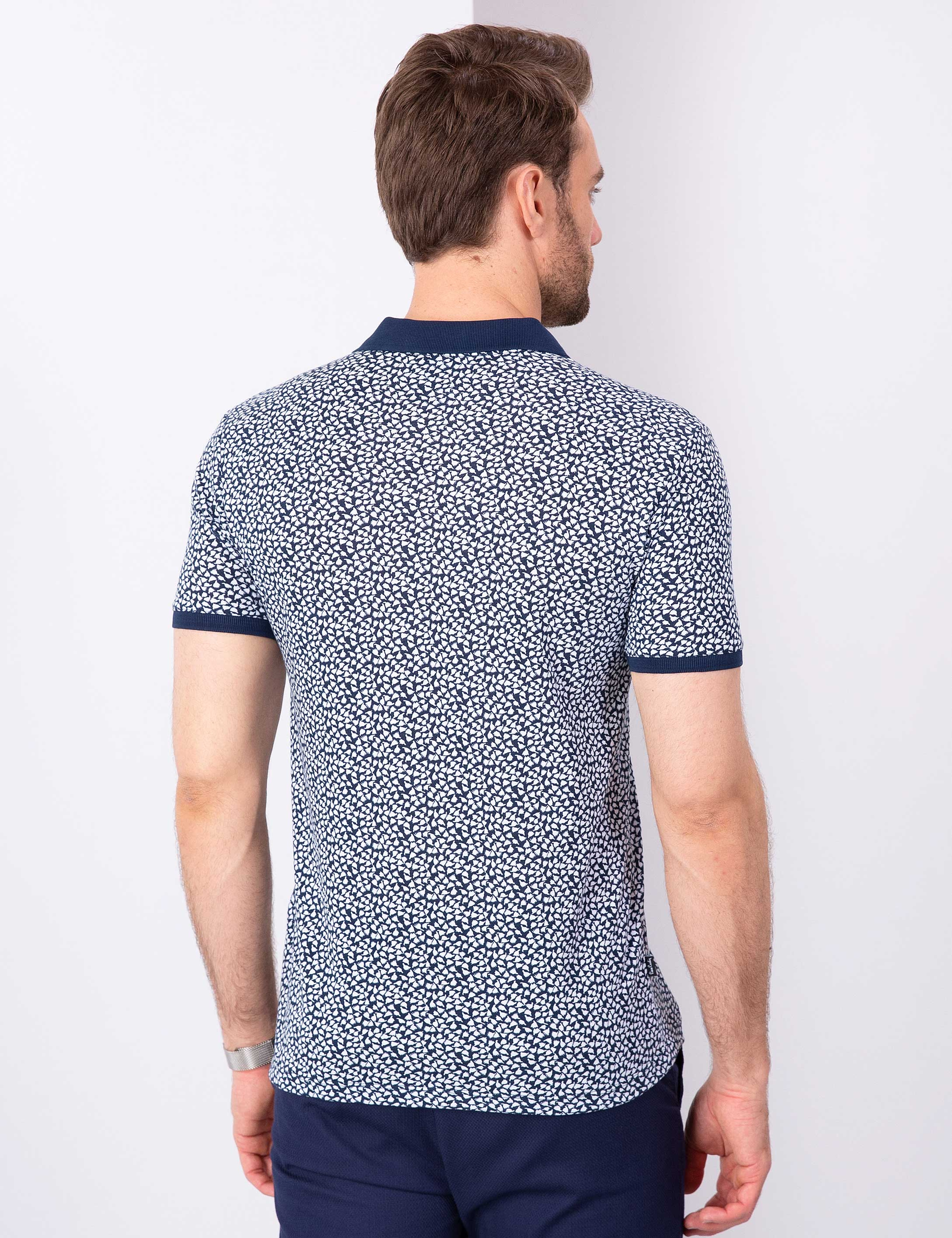 Lacivert Slim Fit Polo Yaka T-Shirt - Image 3
