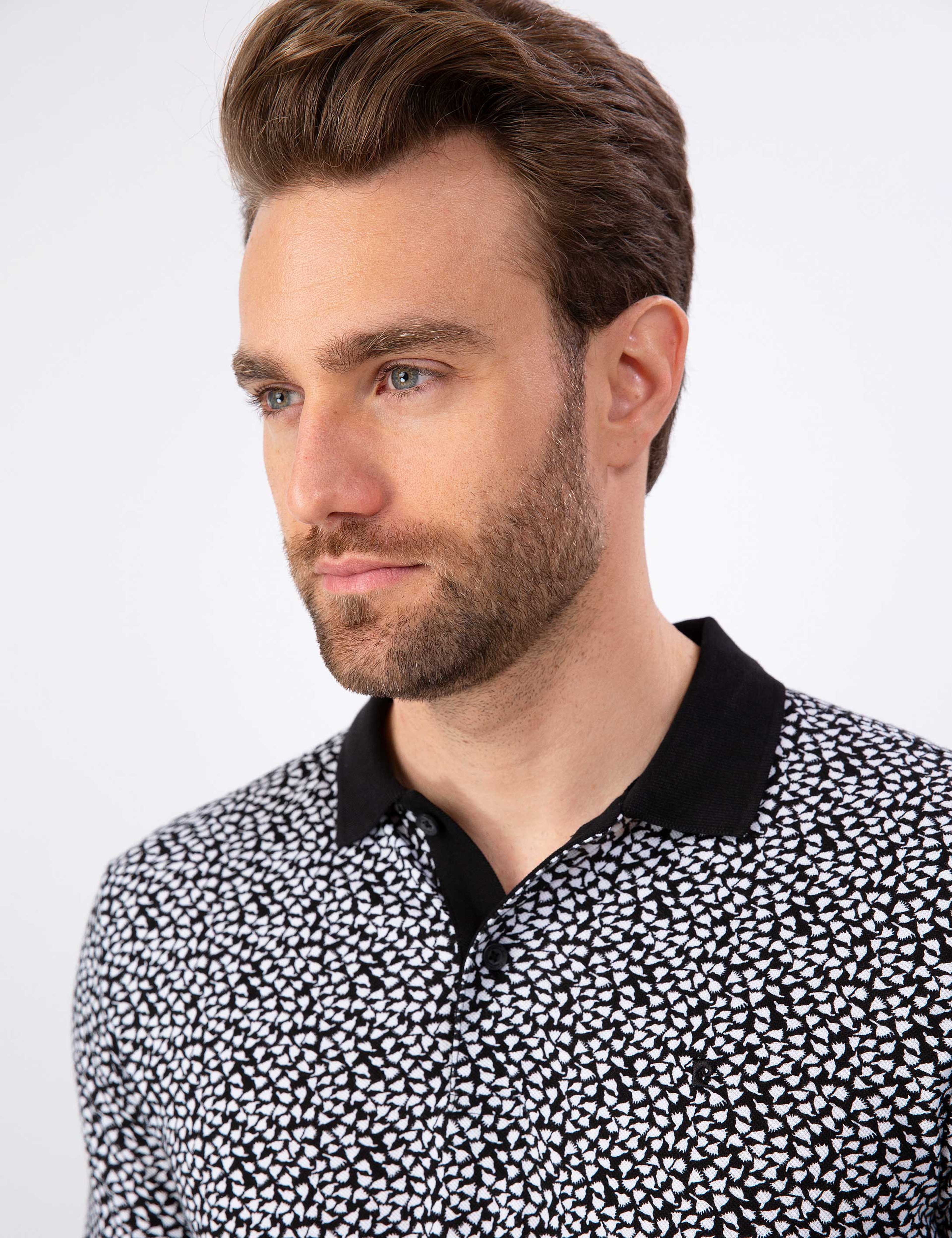 Siyah Slim Fit Polo Yaka T-Shirt - Image 1