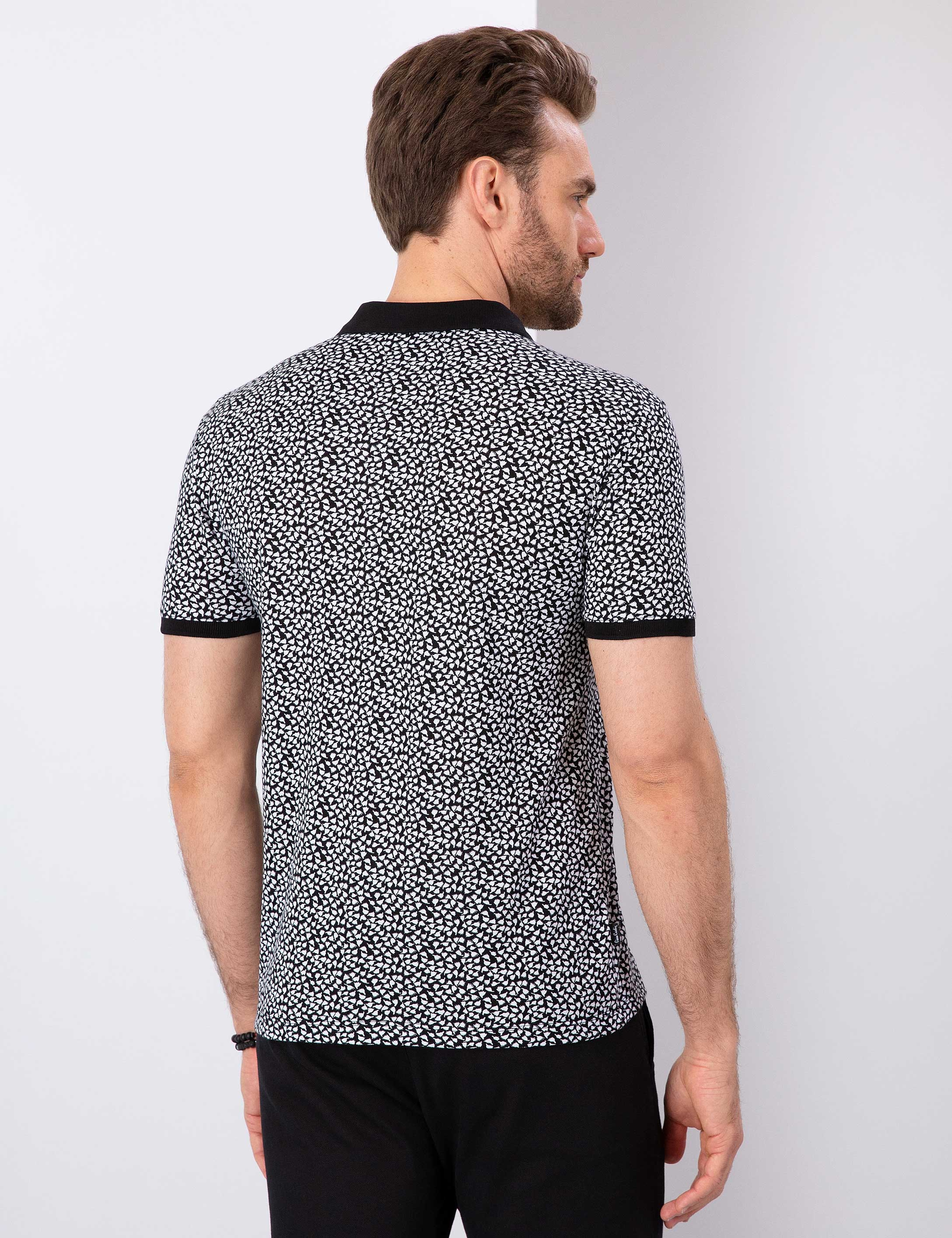 Siyah Slim Fit Polo Yaka T-Shirt
