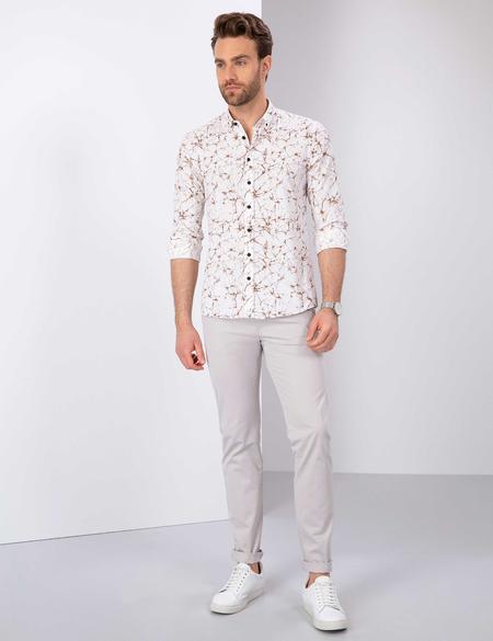 Kahverengi Slim Fit Uzun Kollu Gömlek - 50210960011