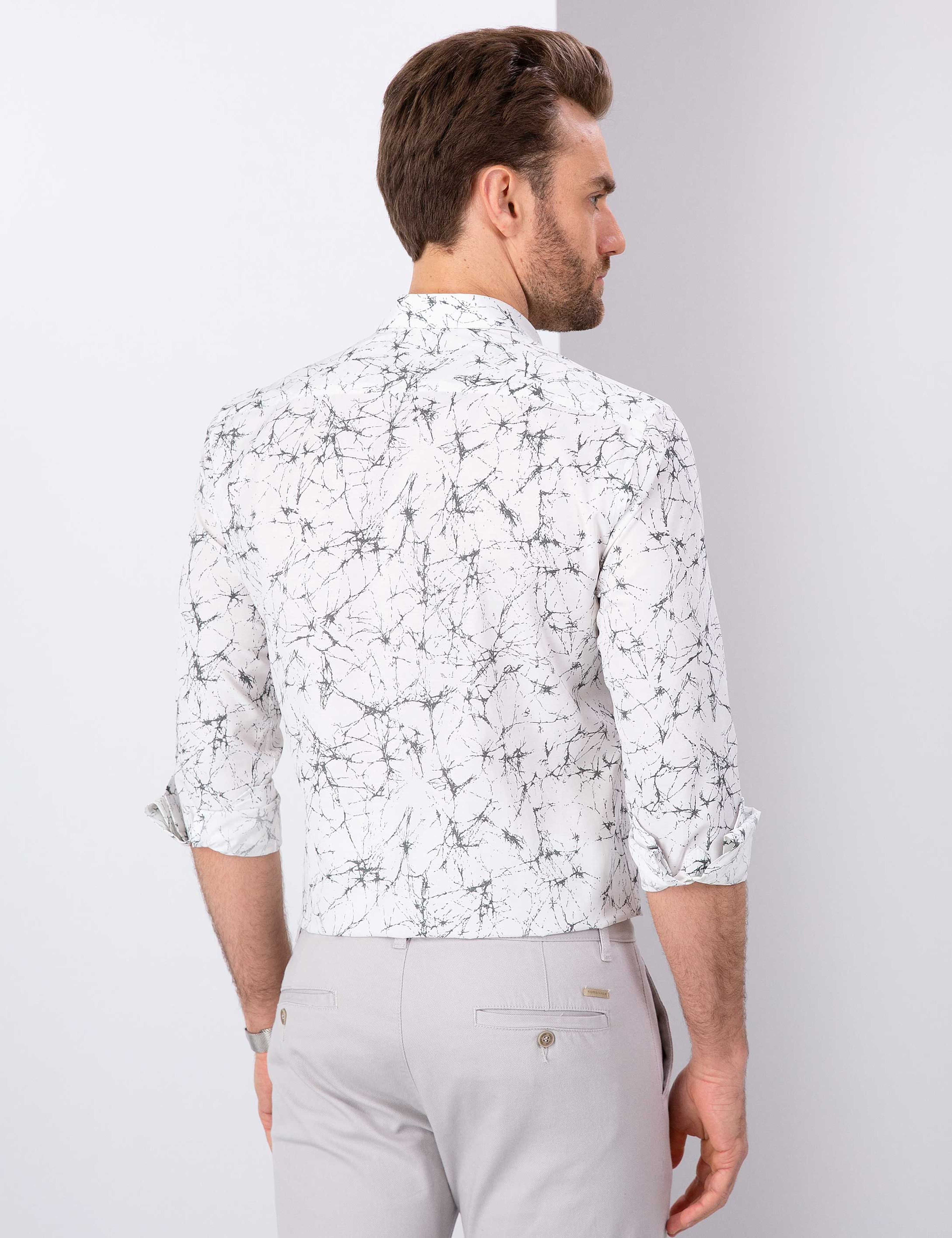 Gri Slim Fit Gömlek