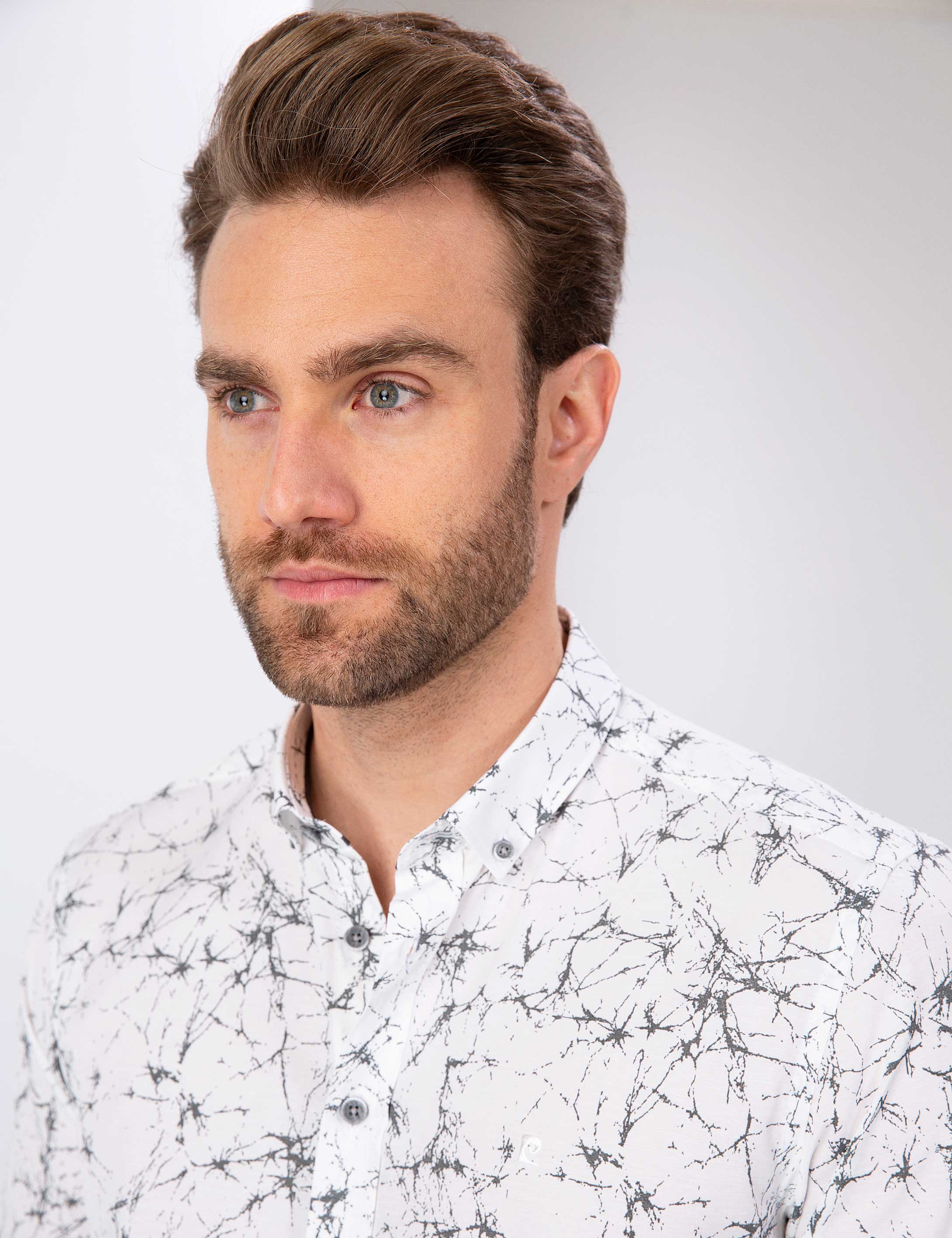 Gri Slim Fit Gömlek - Image 2