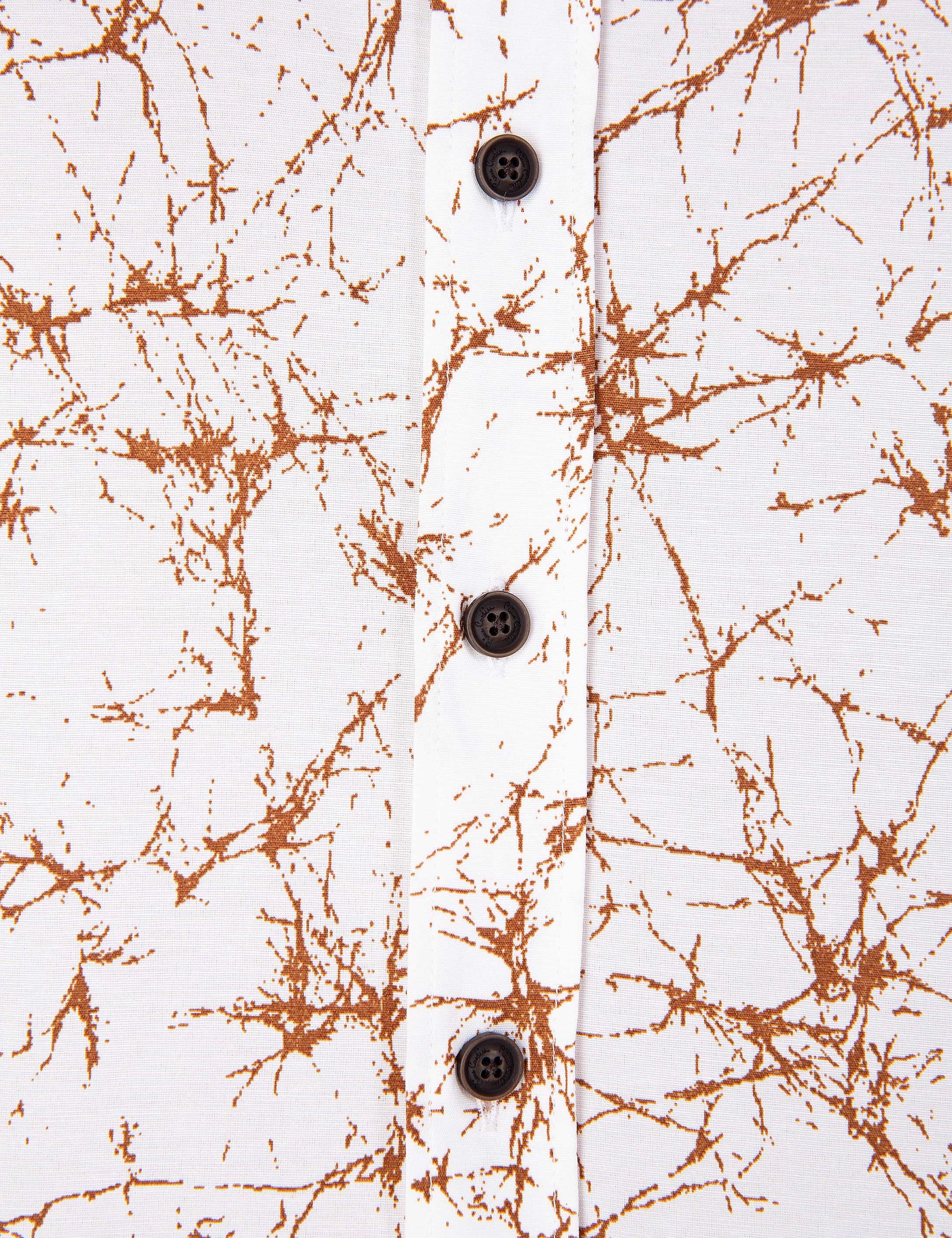 Kahverengi Slim Fit Uzun Kollu Gömlek