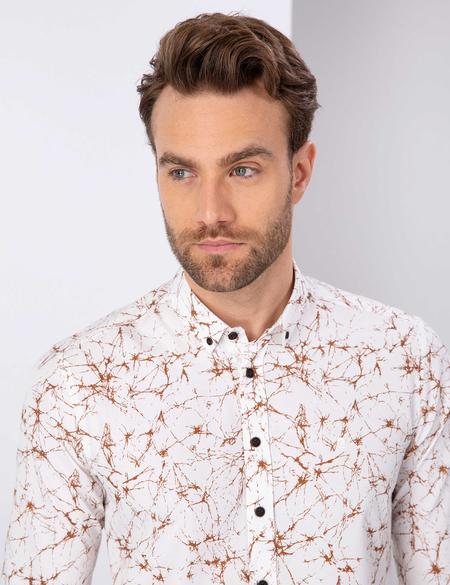 Kahverengi Slim Fit Uzun Kollu Gömlek - 50210960011