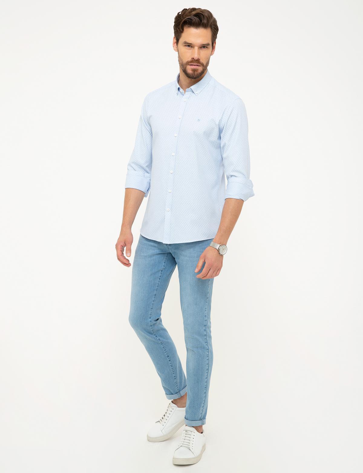 Açık Mavi Slim Fit Gömlek - 50211171008