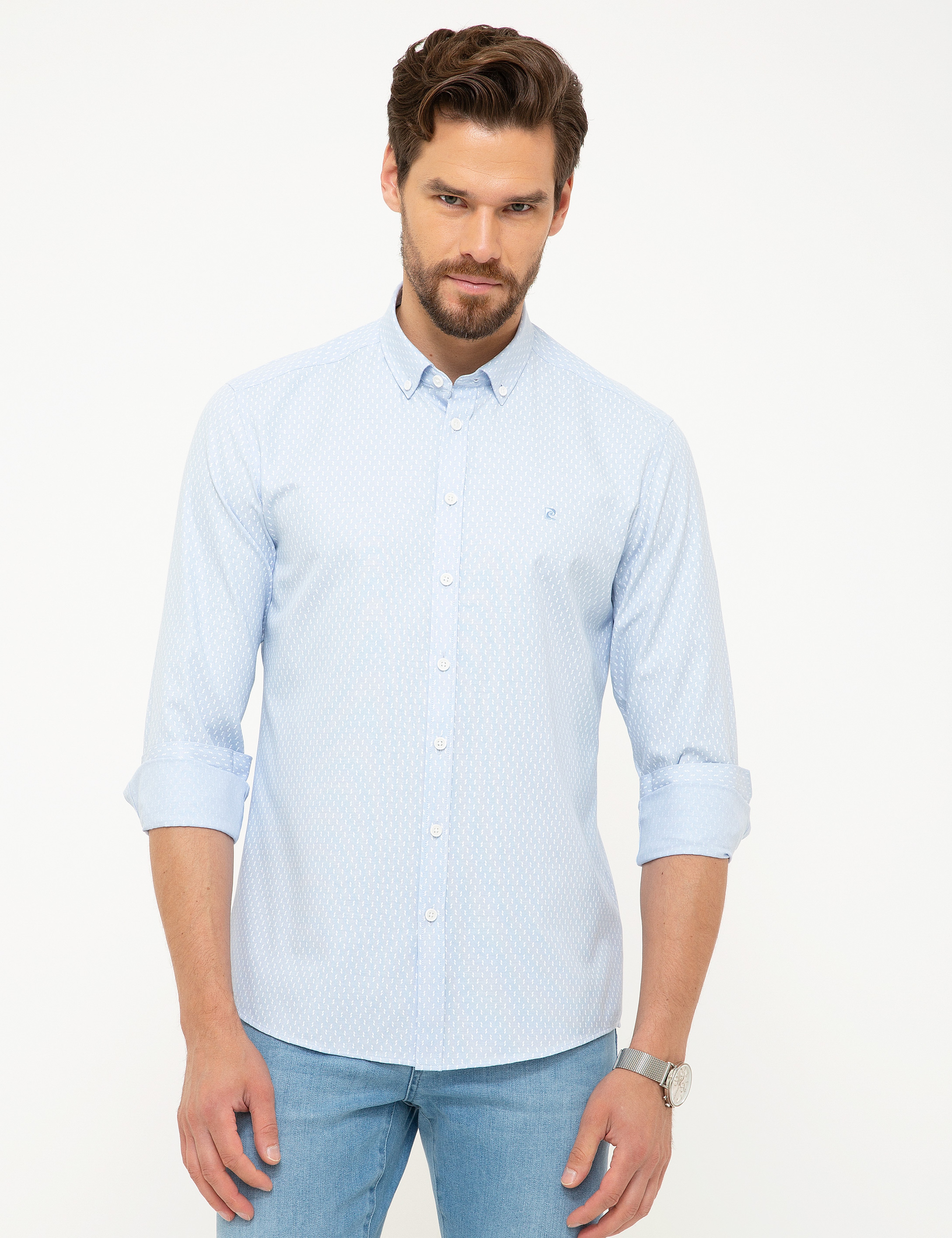 Açık Mavi Slim Fit Gömlek - Image 1