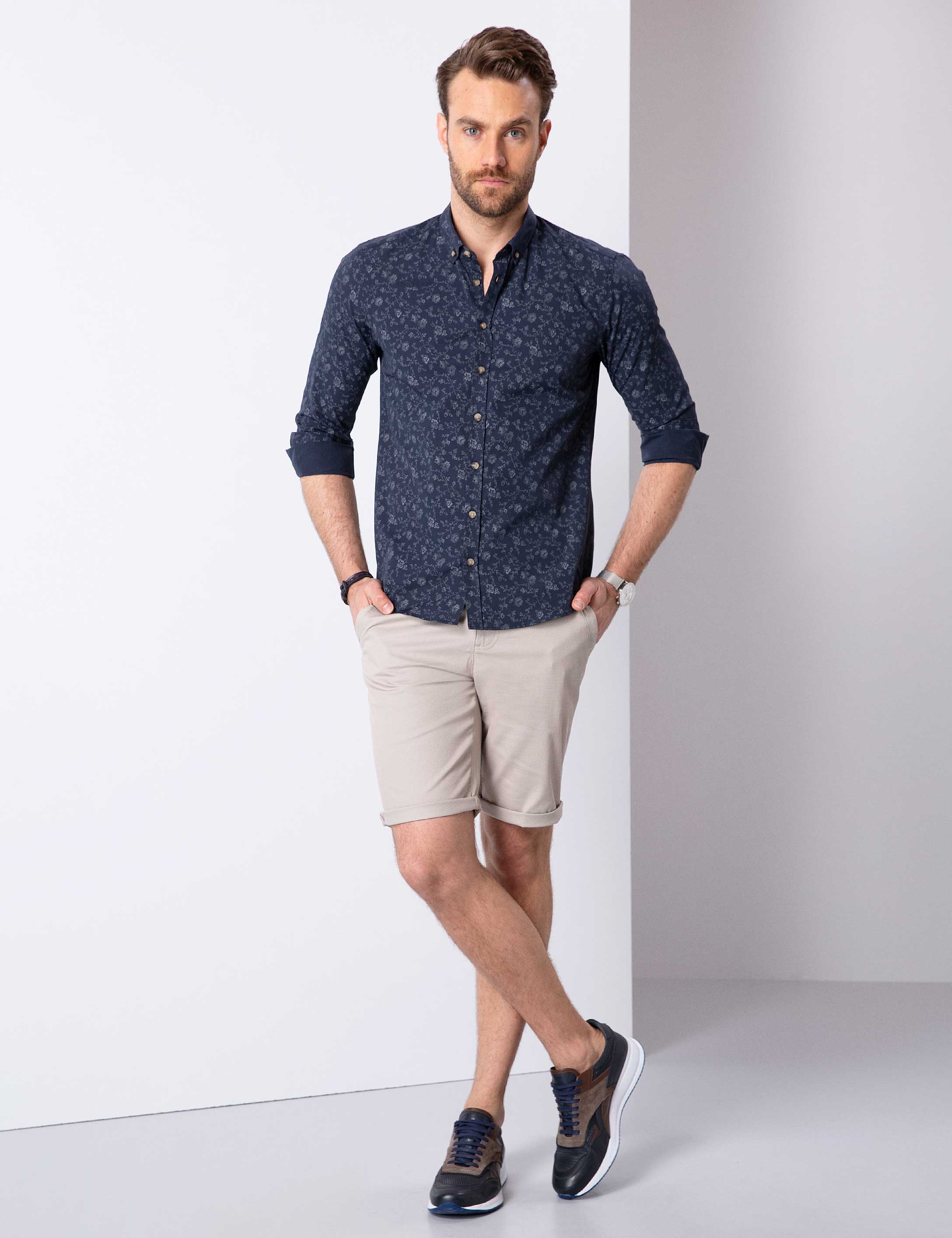 Lacivert Slim Fit Gömlek