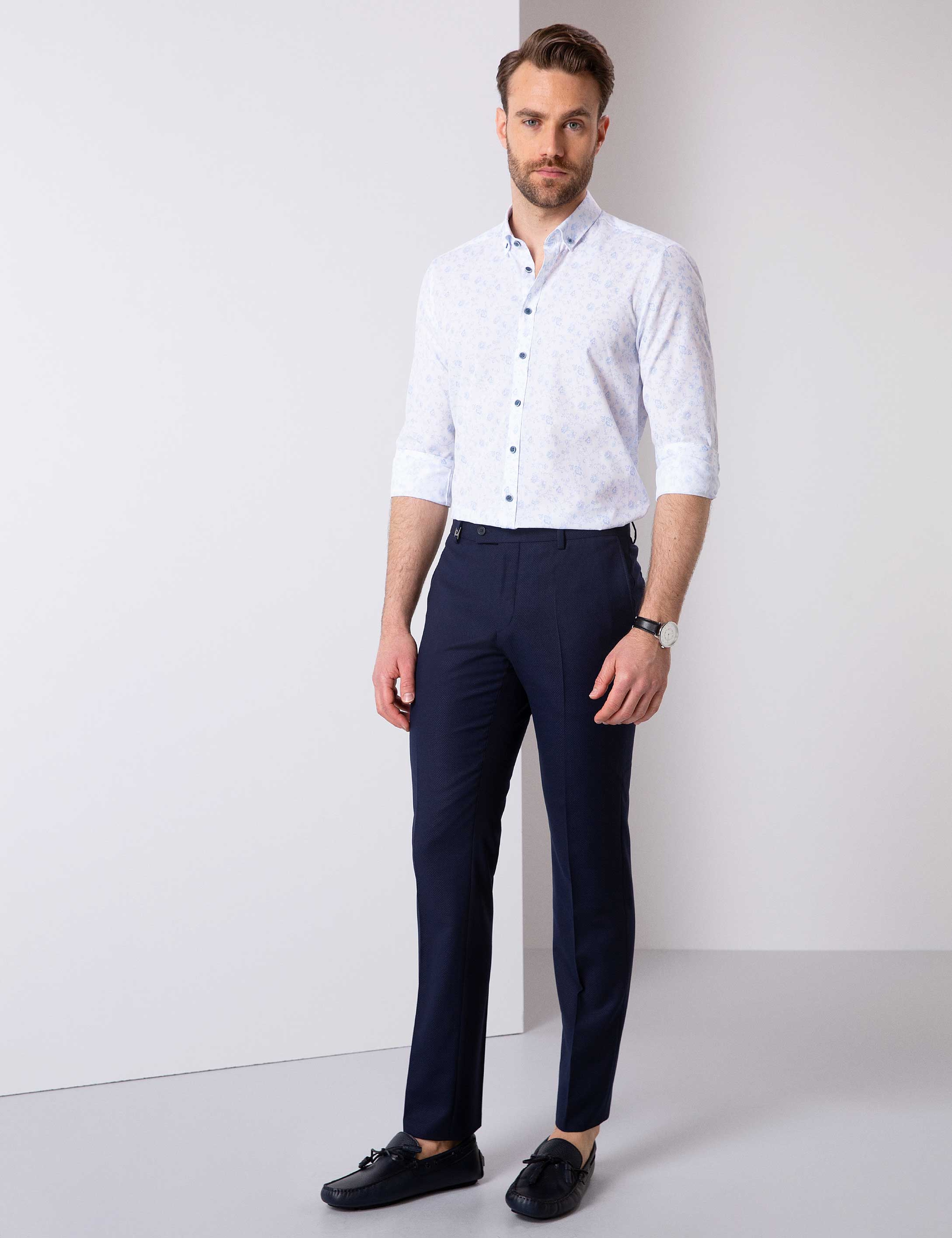Açık Mavi Slim Fit Gömlek - Image 3