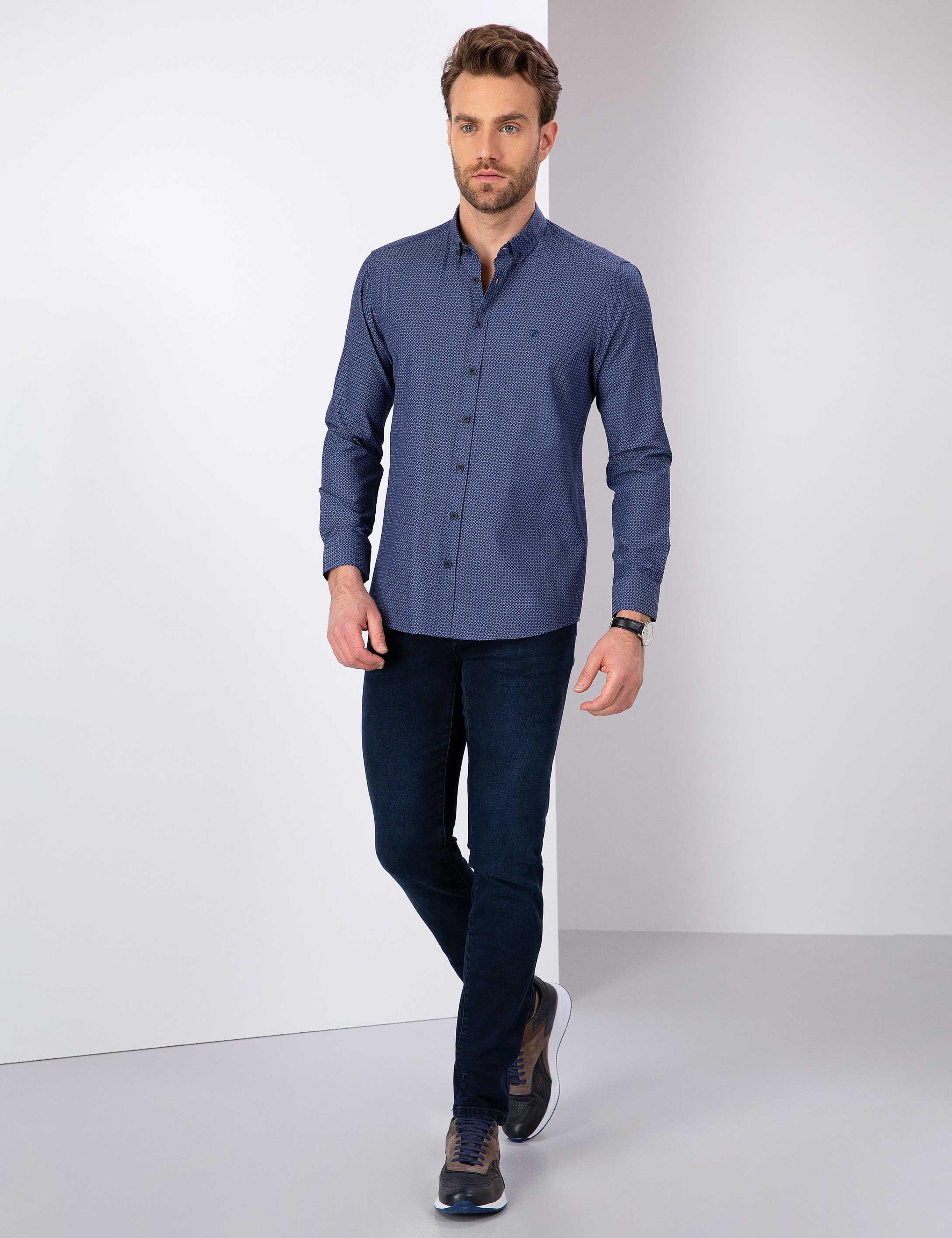 Lacivert Slim Fit Gömlek