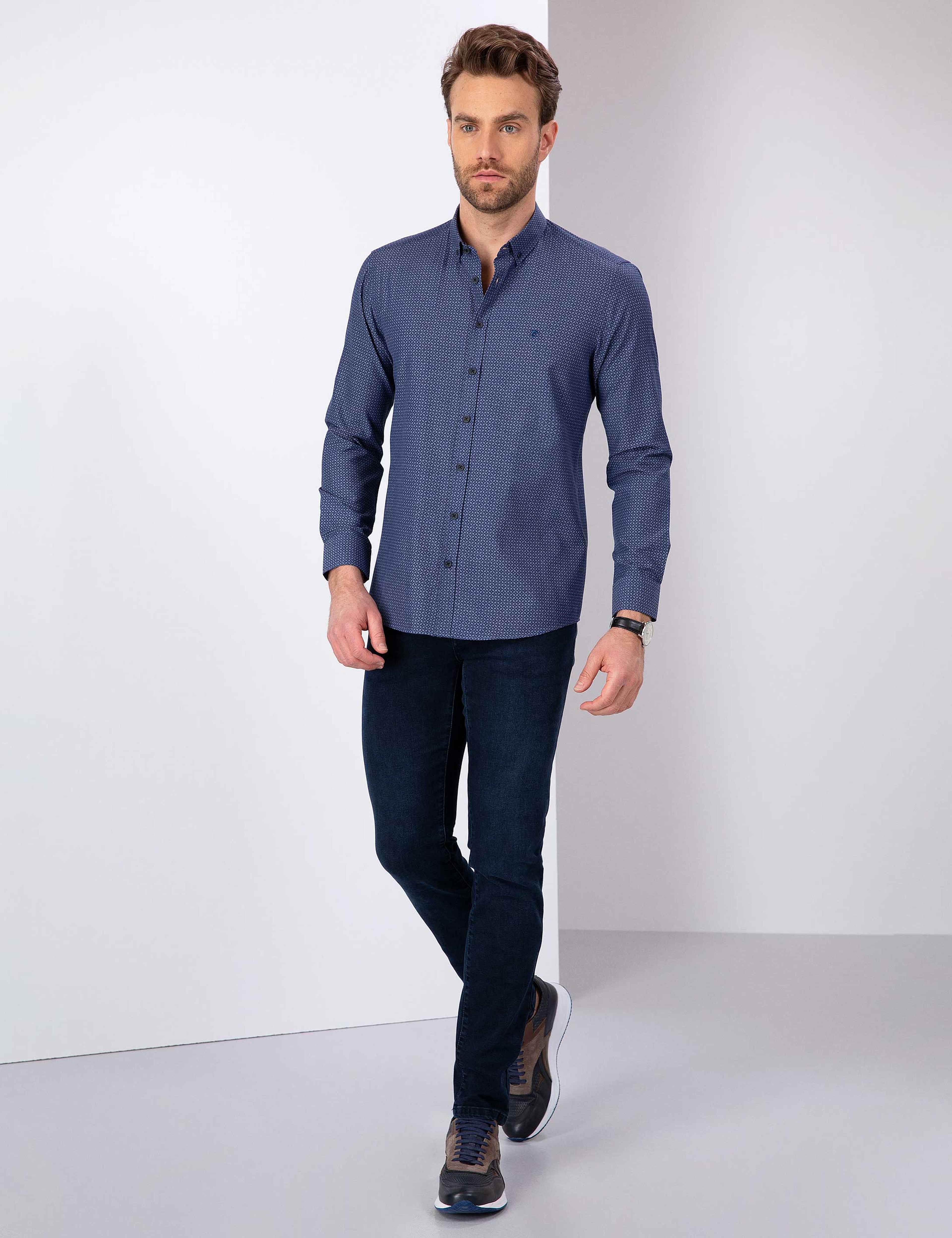 Lacivert Slim Fit Gömlek