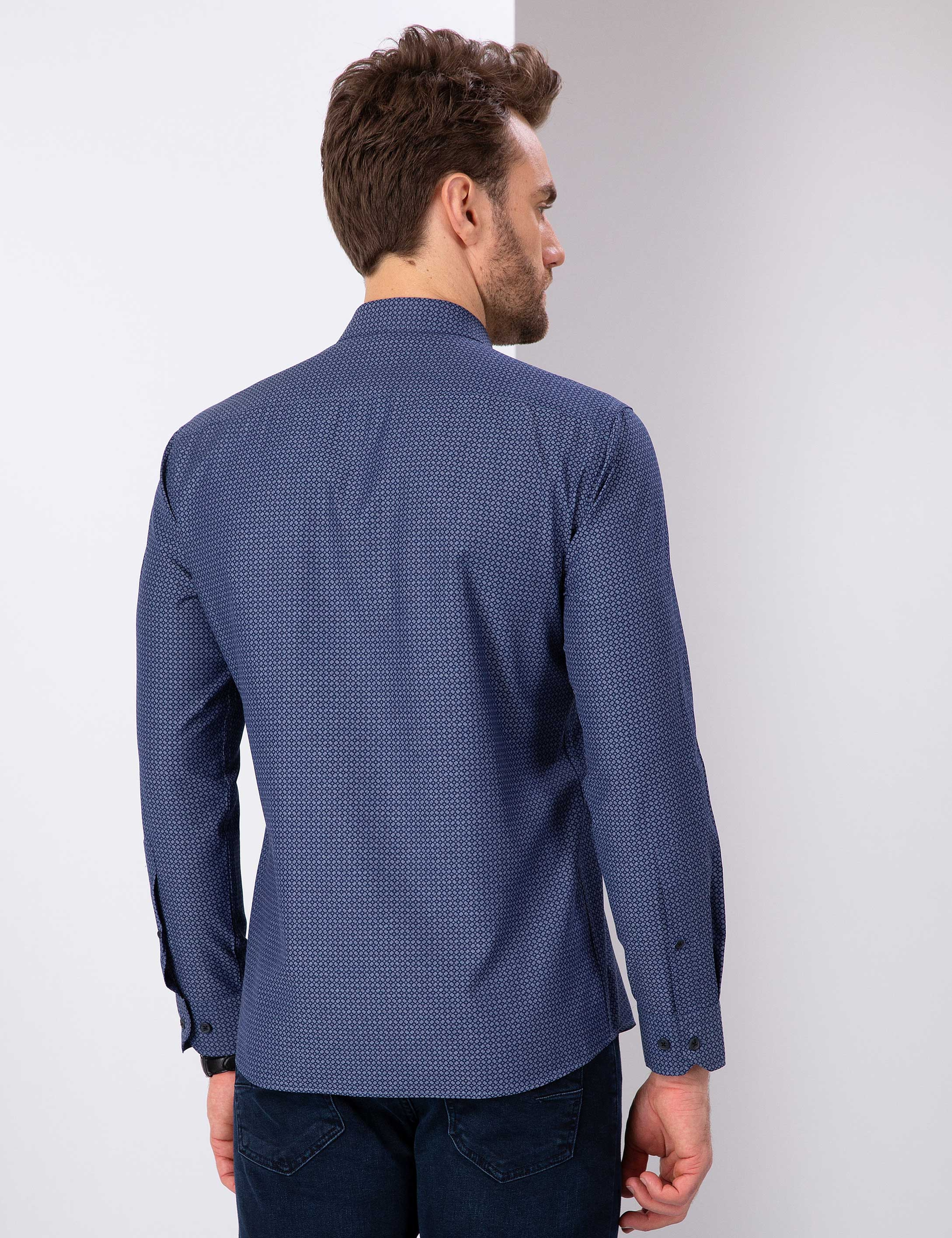 Lacivert Slim Fit Gömlek