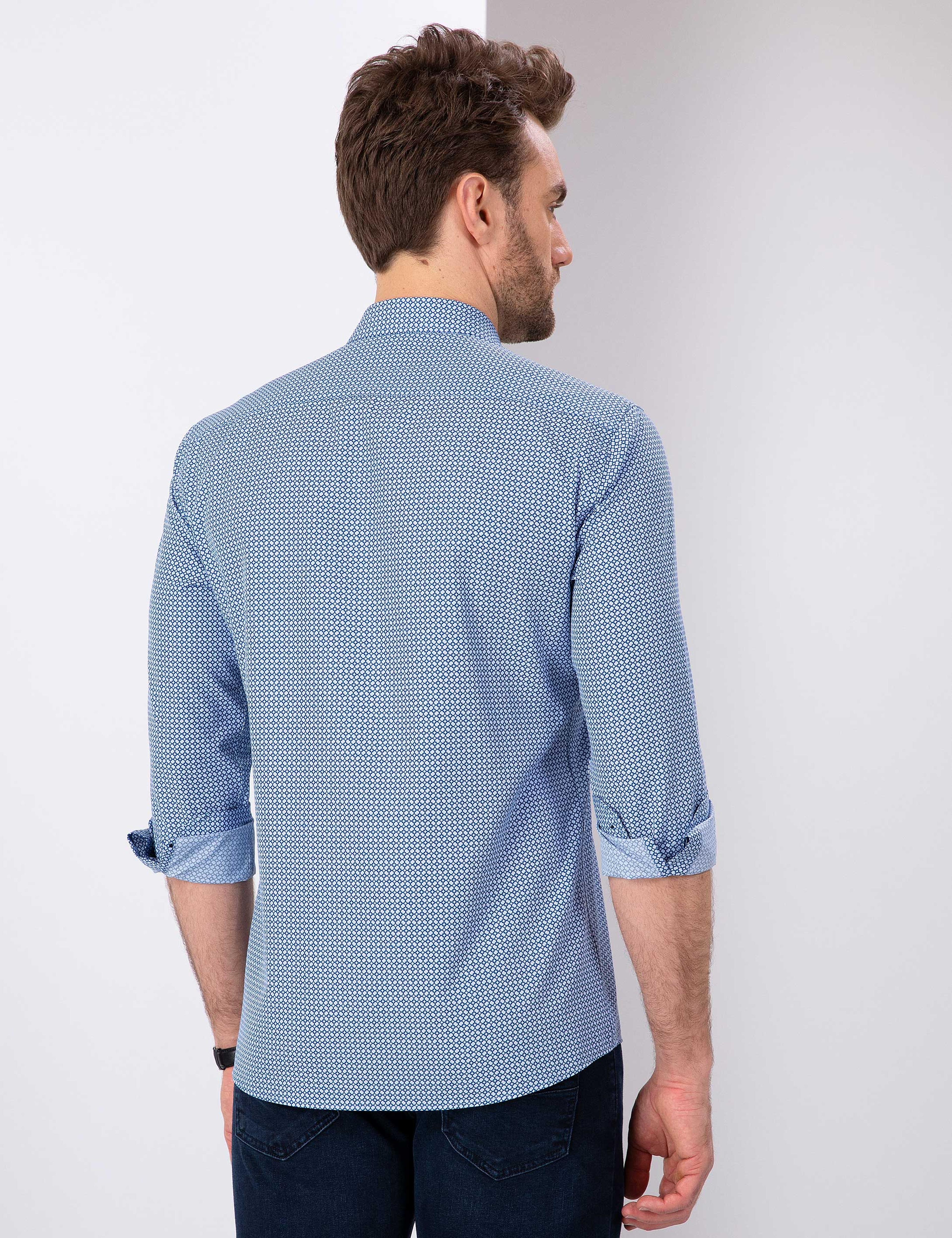 Mavi Slim Fit Gömlek - Image 3
