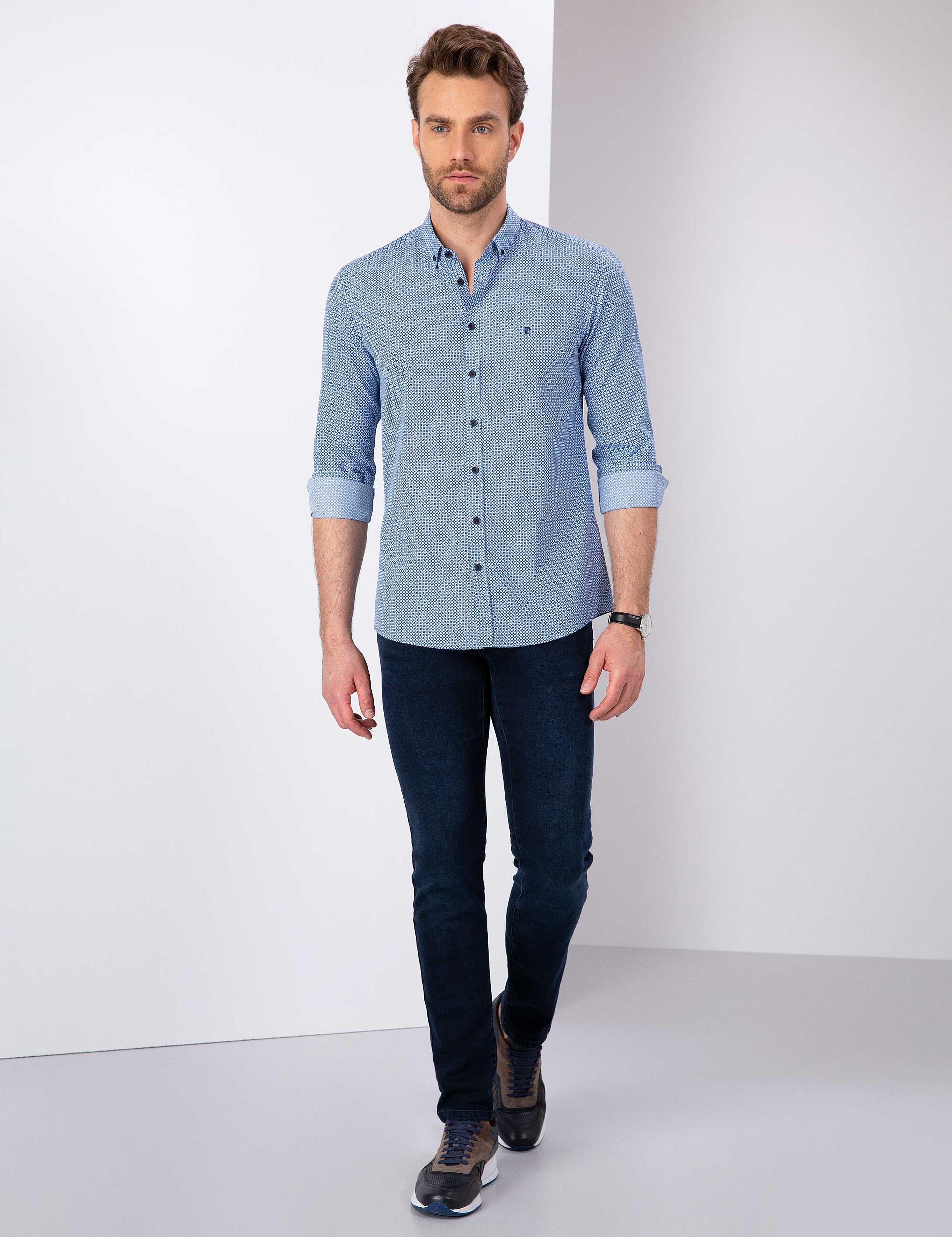 Mavi Slim Fit Gömlek