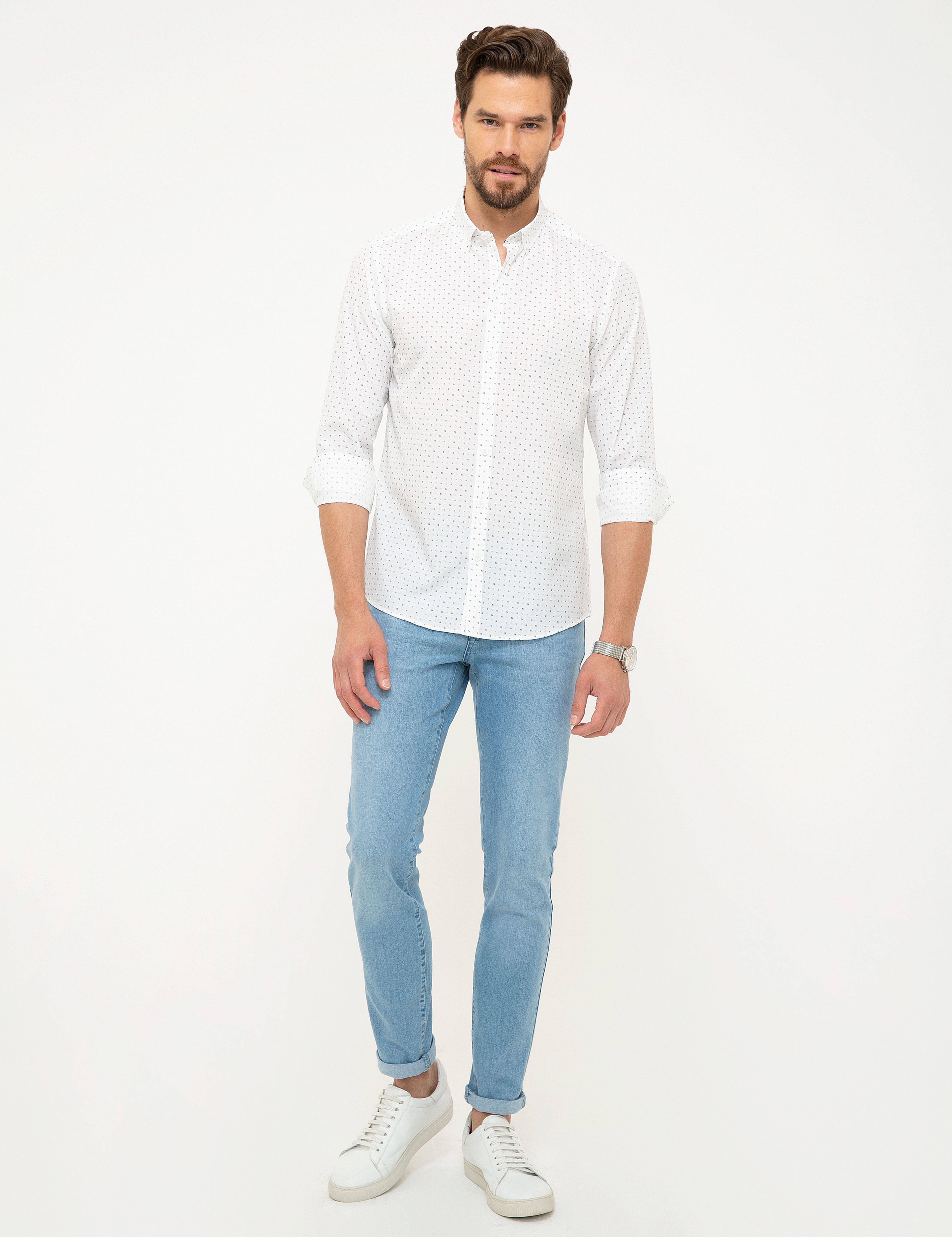Lacivert Slim Fit Gömlek - Image 4