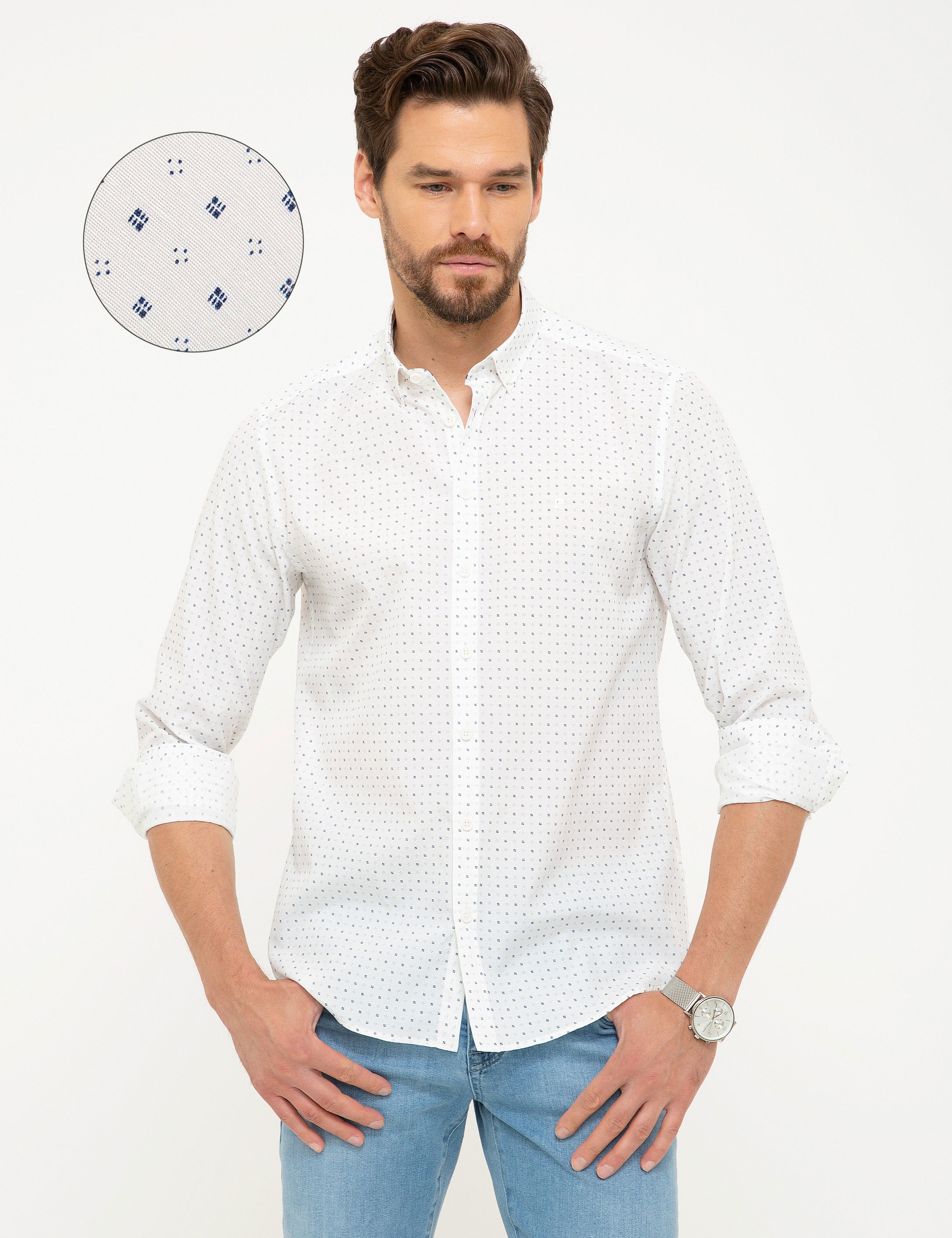 Lacivert Slim Fit Gömlek