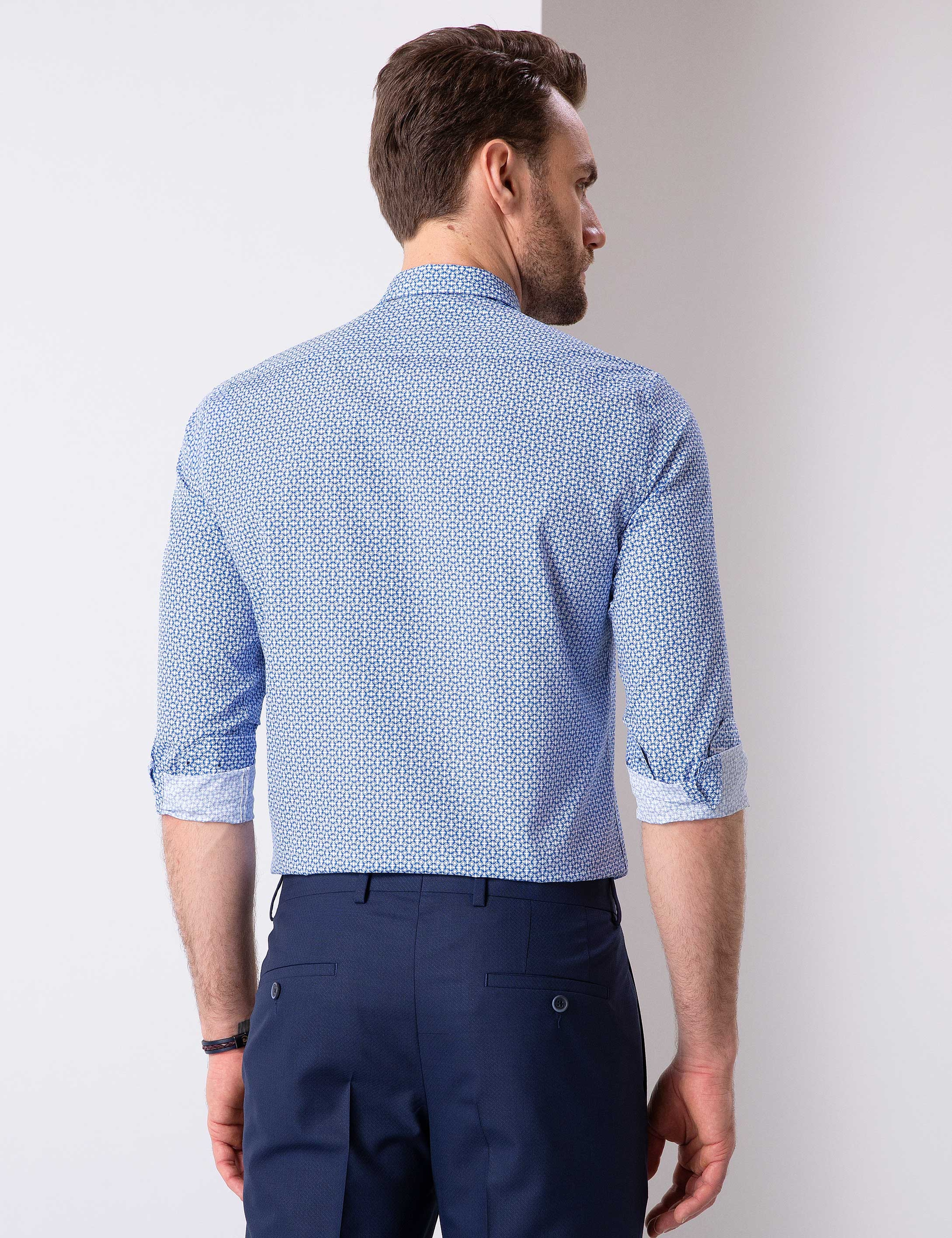 Lacivert Slim Fit Gömlek - Image 3
