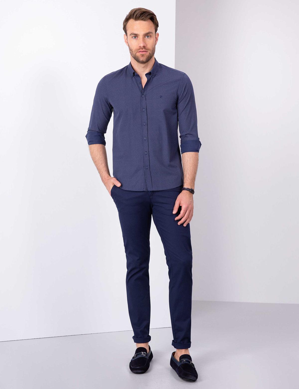 Lacivert Slim Fit Gömlek - 50211181013